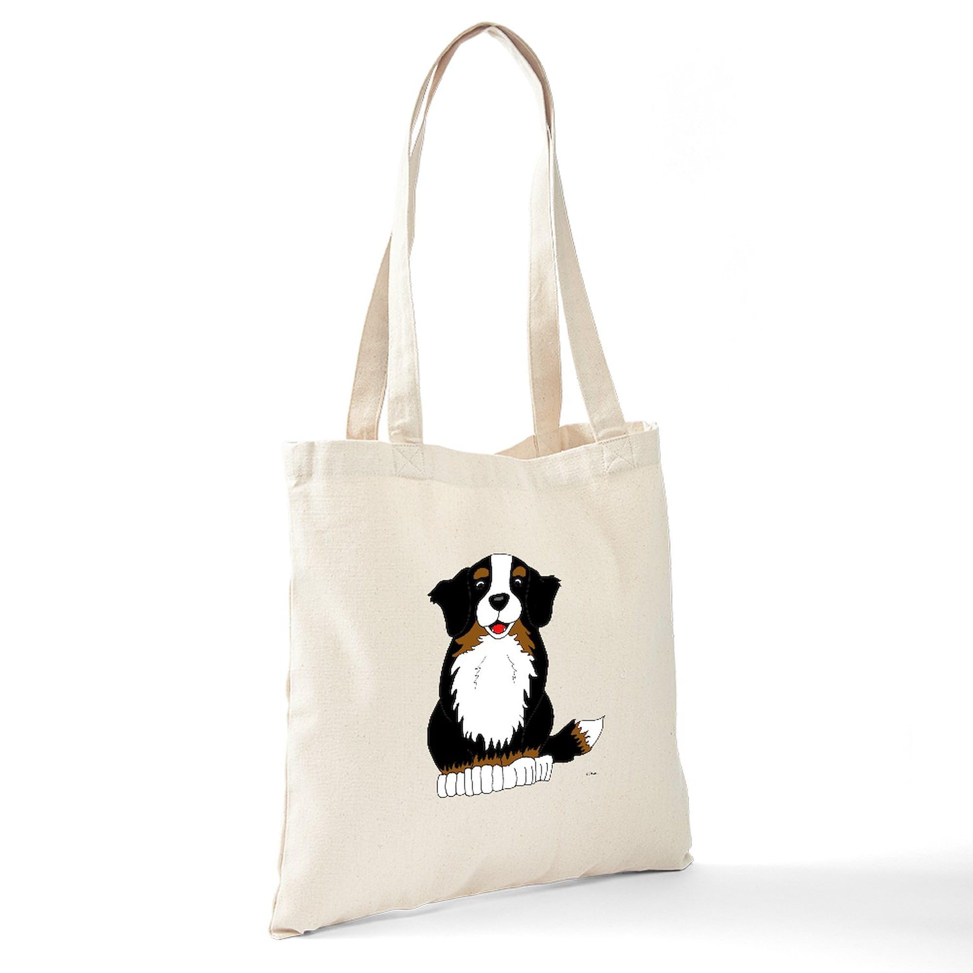 Bernese Mountain Dog Tote Bag - Natural Canvas Reusable Shopping Bag for Groceries, Beach & Everyday Use | Eco-Friendly Cotton Tote with Dog Lovers Design
