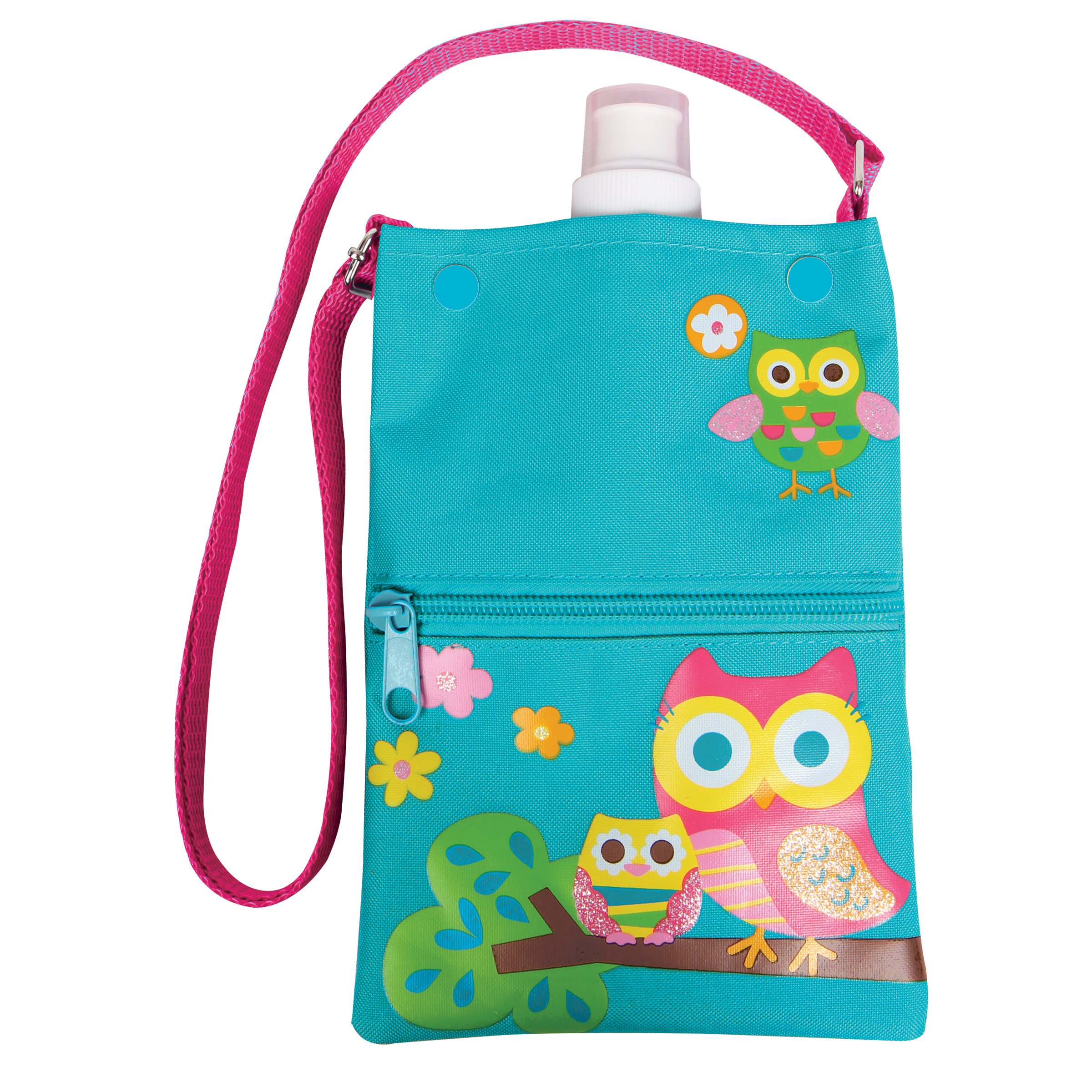 Stephen Joseph Insulated Water Bottle Tote Bag with Owl Design - Perfect for School, Work, Gym & Outdoor Activities