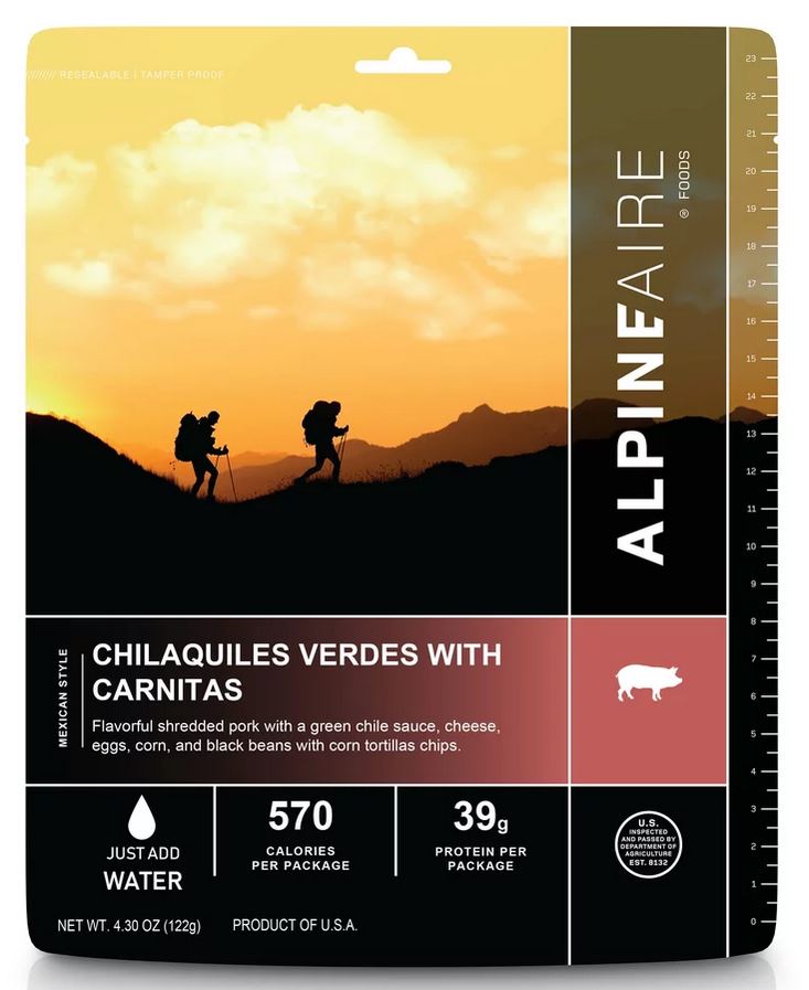 AlpineAire Chilaquiles Verdes with Carnitas - Freeze Dried Mexican Meal for Camping, Hiking & Emergency Food Storage