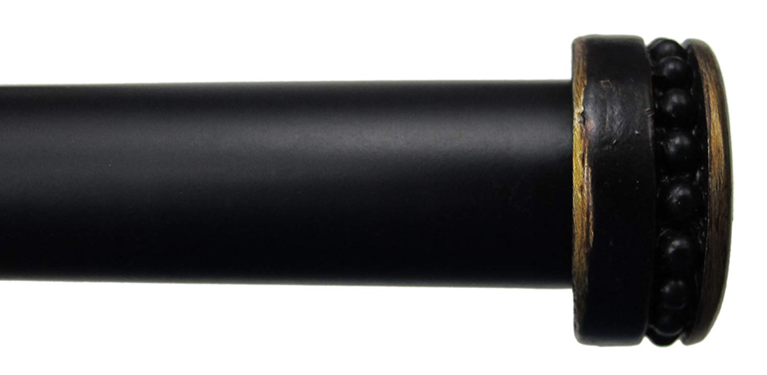 Urbanest Beaded Cap Curtain Rod Set - Elegant Window Treatment for Living Room, Bedroom & Dorm Decor