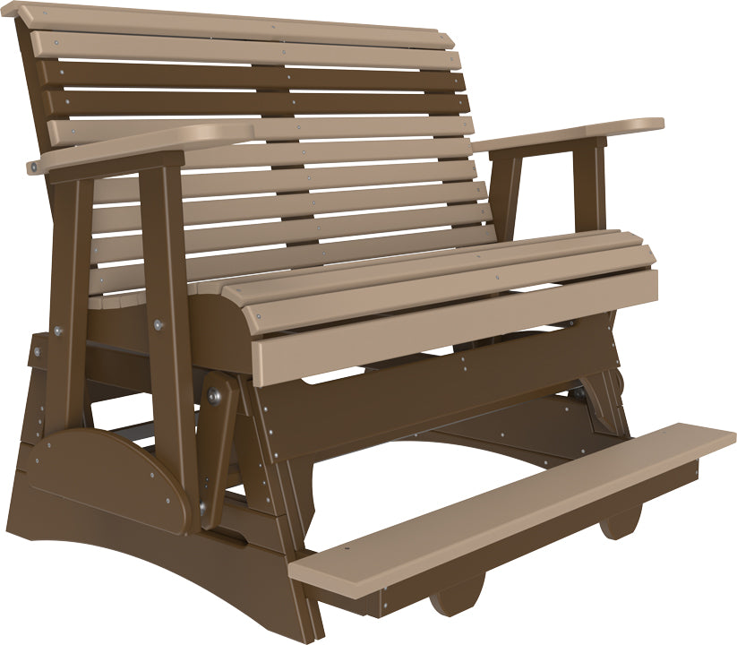LuxCraft 4 Foot Plain Balcony Glider Chair - Outdoor Patio Swing for Relaxing on Porch, Deck or Garden