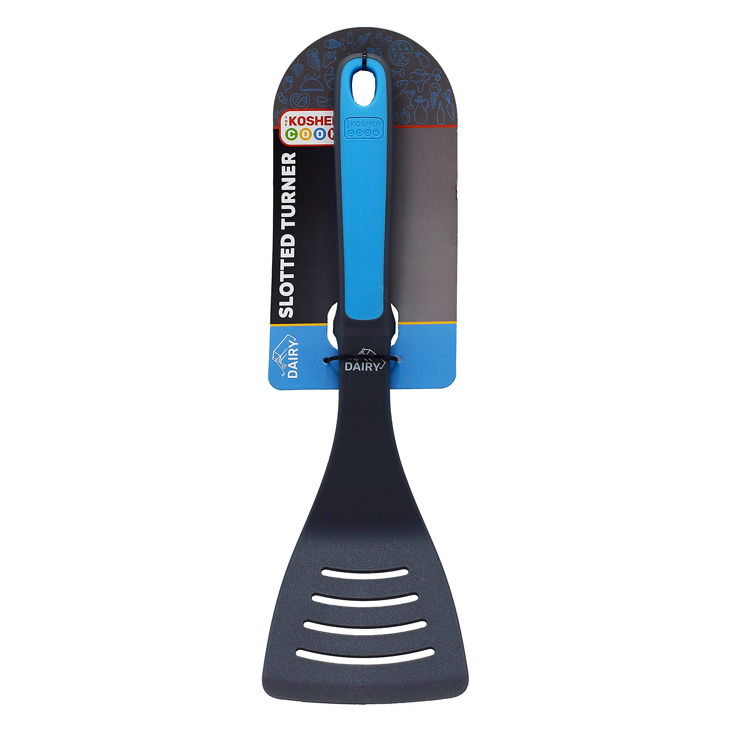 Premium Blue Slotted Turner Spatula - Heavy Duty Silicone Kitchen Utensil for Cooking, Flipping & Baking - Ergonomic Handle with Non-Slip Grip - Color Coded Kitchen Tools - Perfect for Pancakes, Burgers & Eggs
