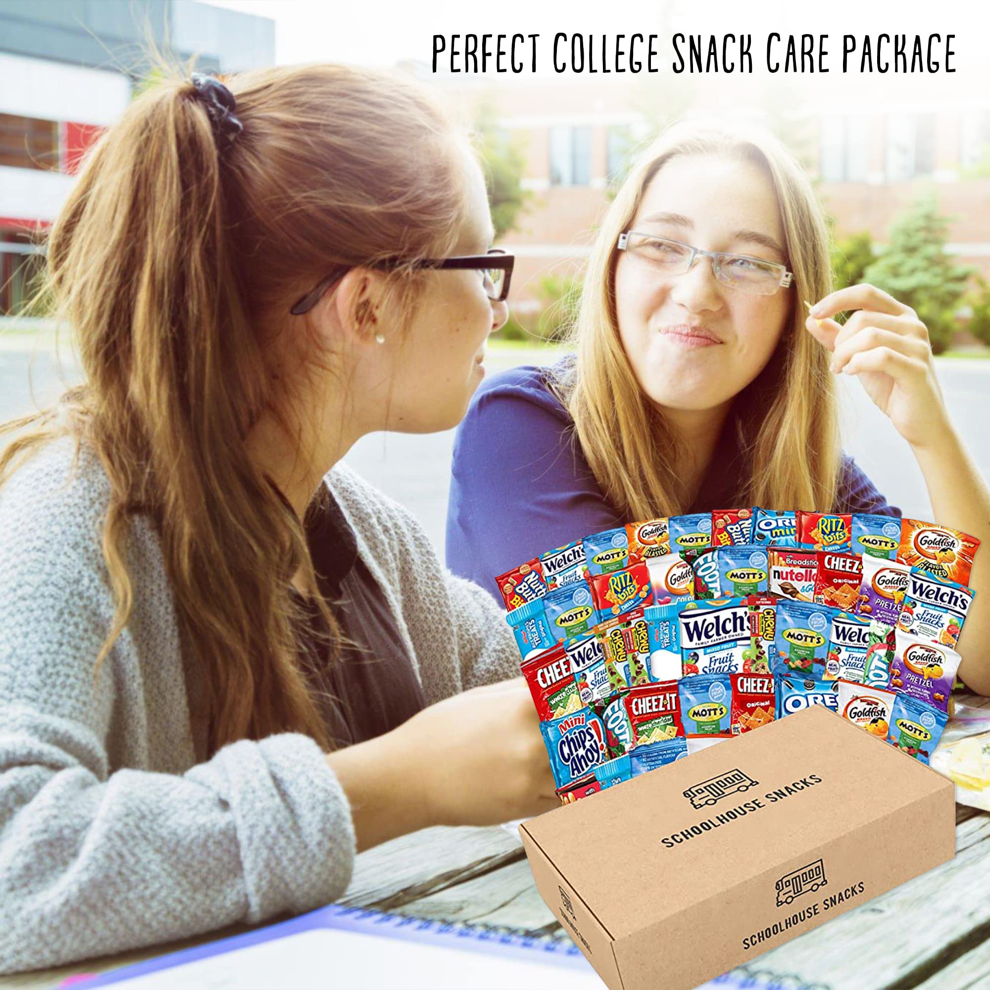 **SCHOOLHOUSE SNACKS - Kids Snack Box (50 Count) | Assorted American Crackers & Cookies | Healthy School Snacks, Variety Pack for Travel, Camp, Lunch Box & Gift Ideas**    **Perfect for:** School Lunches, After-School Treats, Road Trips, Camping, Birthday Gifts & Care Packages