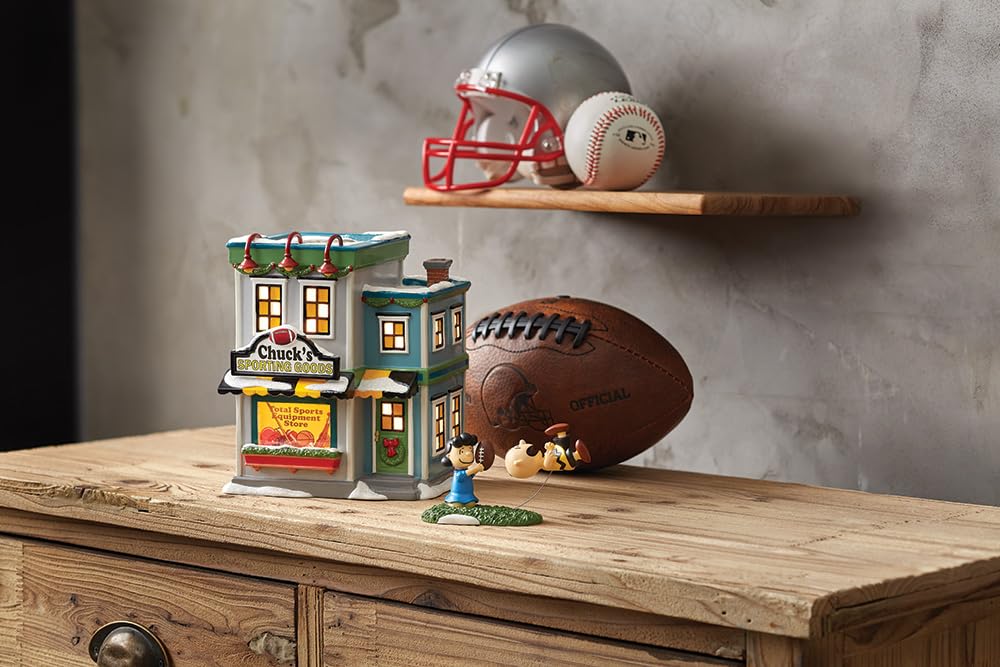 Department 56 Peanuts Village Chuck's Sporting Goods Store Lit Building - 6.81