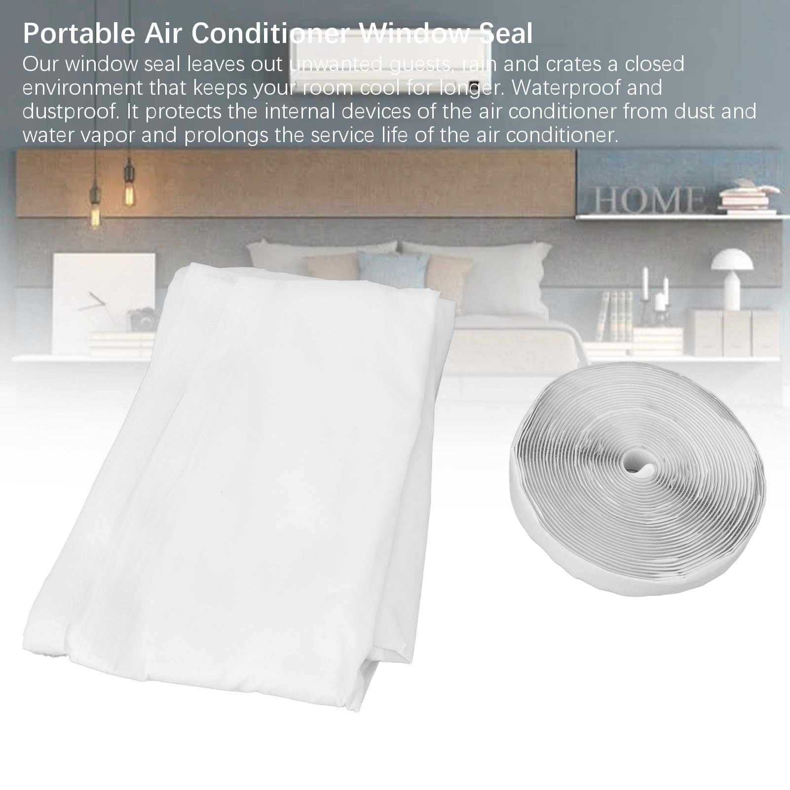Energy Saving Portable Air Conditioner Window Seal - 3 Meters (9.8ft) Waterproof & Insulating AC Window Kit for Hot/Cold Air Blocking - Easy Installation for Home, Office & RV Use