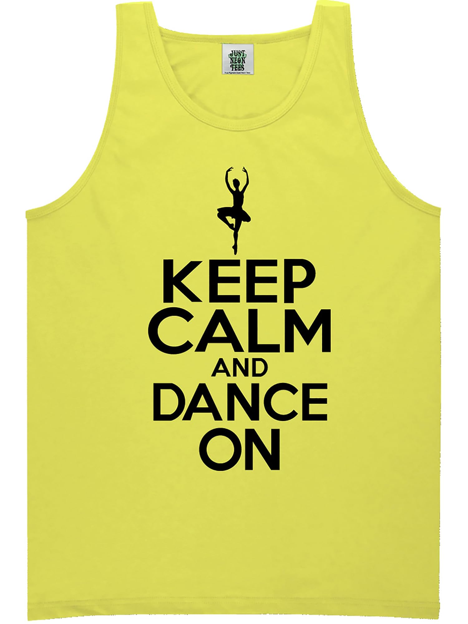 Youth Keep Calm and Dance On Bright Neon Tank Top - 6 Vibrant Colors | Perfect for Dance Parties, Concerts & Summer Outfits