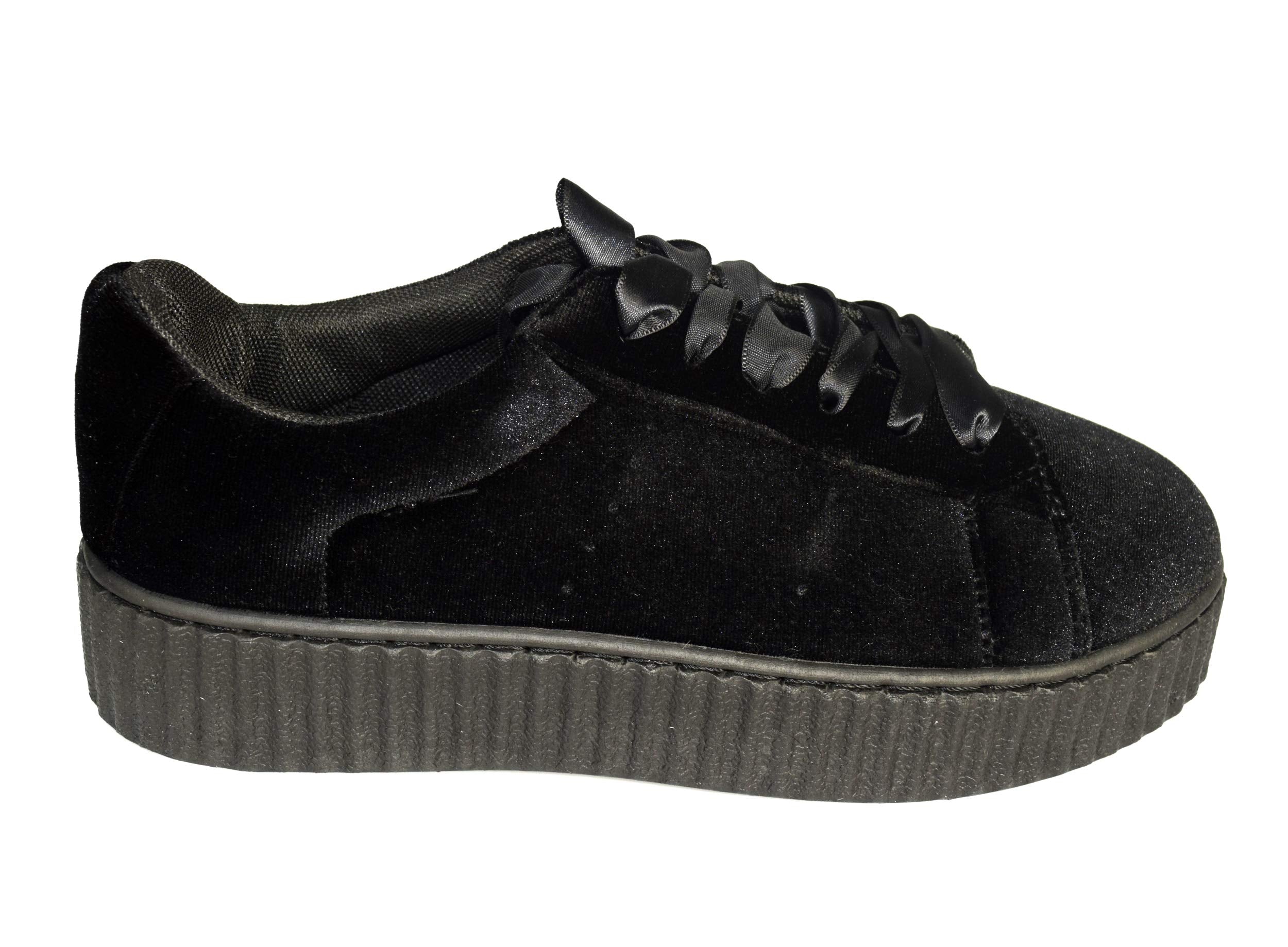 Women's Fashion Sneakers - Suede Flat Platform Lace-Up Casual Shoes for Walking, Work & Everyday Wear