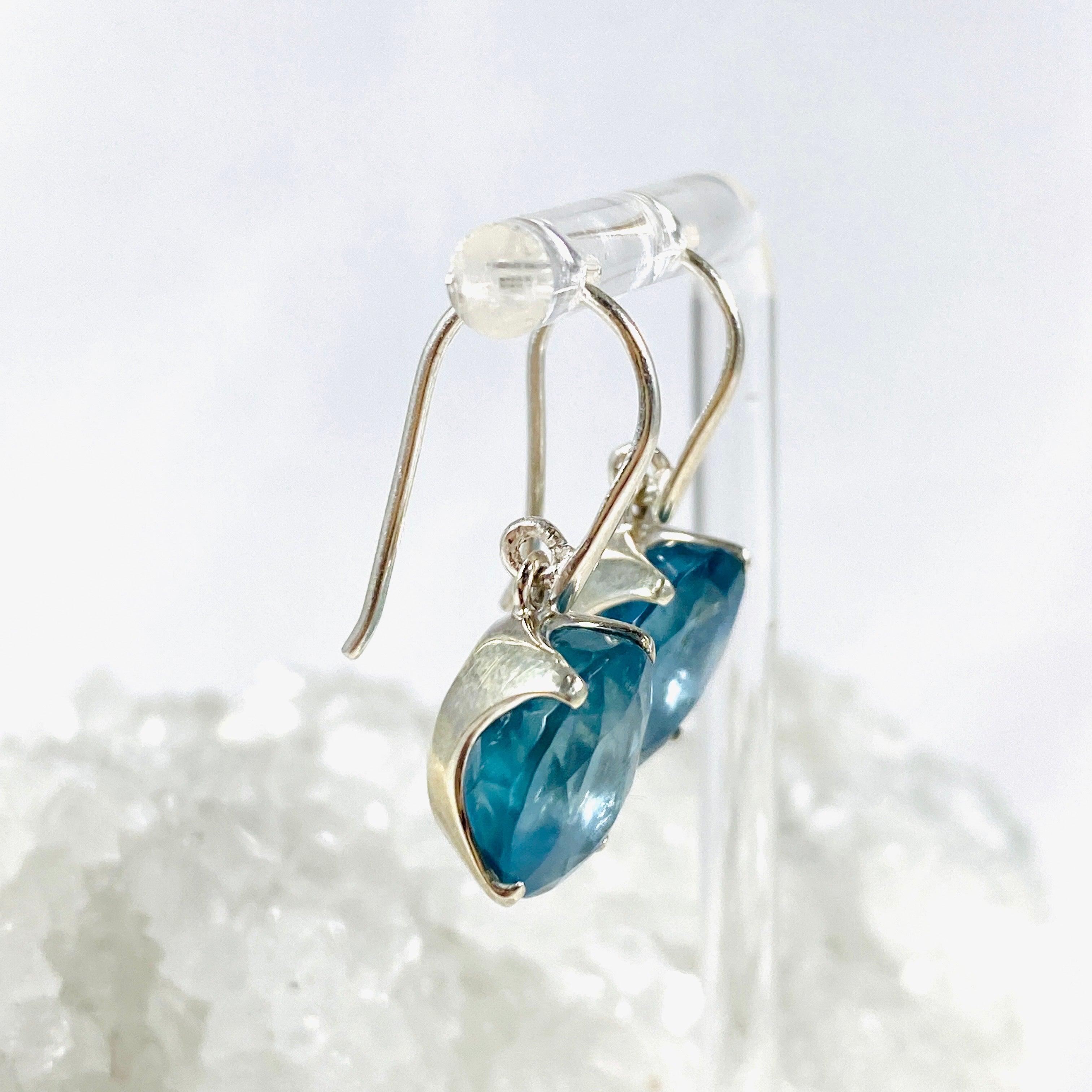 Fluorite Oval Faceted Earrings for Women - Natural Stone Dangle Earrings - Elegant Jewelry Gift for Her - Perfect for Parties, Weddings & Special Occasions