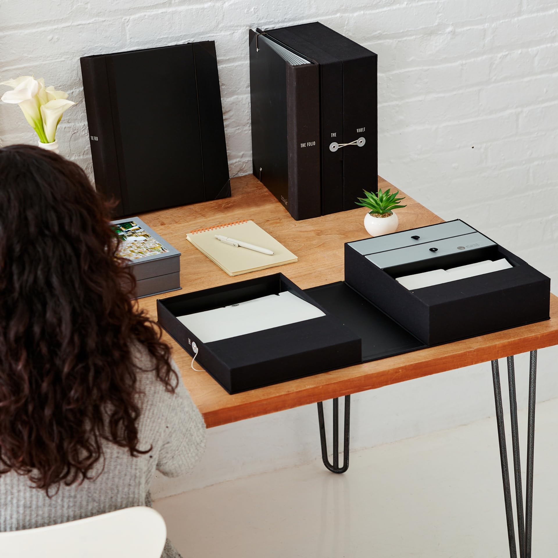 Premium All-in-One Desk Organizer in Midnight Black - Organize Files, Documents, Stationery & Office Supplies - Perfect for Home Office, Workspace & Study Desk Organization