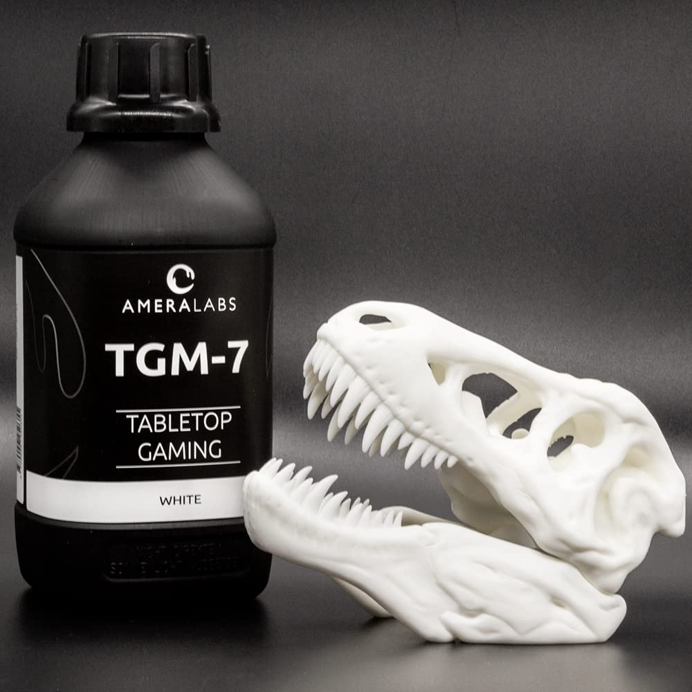 TGM-7 3D Printer Resin for Tabletop Miniatures - High Resolution, Fast Curing UV Resin for LCD/DLP/SLA Printers | Tough, Low Odor Printing Liquid | Compatible with 4K/8K/12K 3D Printers (White, 1kg) | Perfect for D&D Miniatures, War Gaming & Model Making