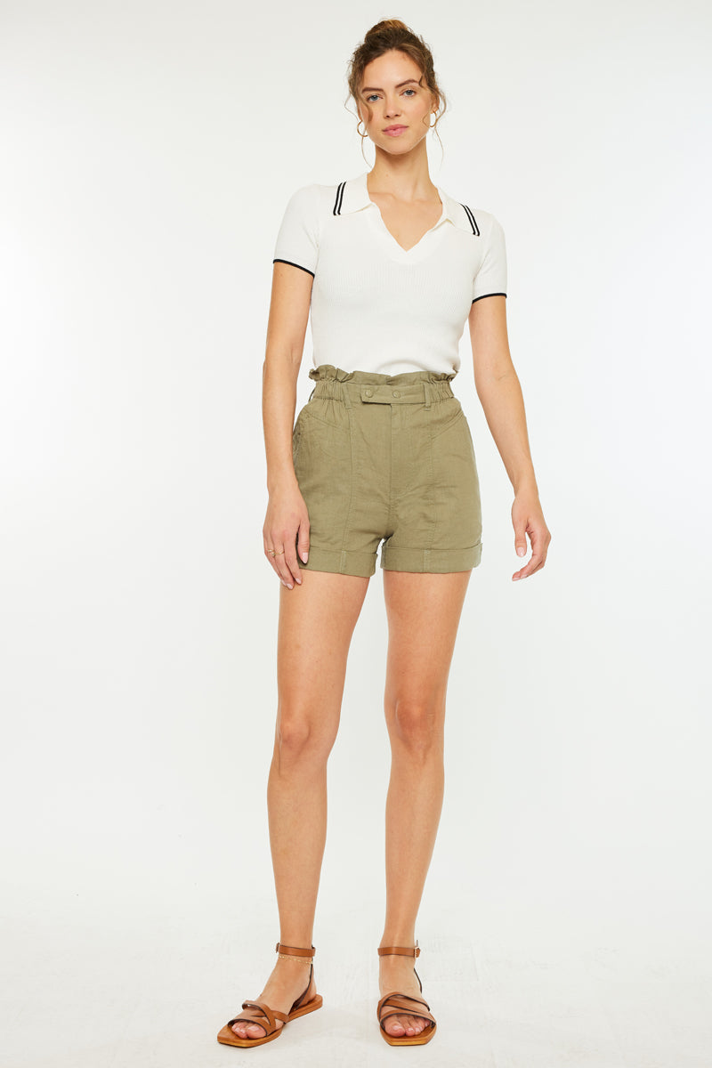 Marco Ultra High Rise Paperbag Shorts for Women - Trendy Stretch Waist Casual Shorts for Summer | Perfect for Beach, Vacation & Everyday Wear