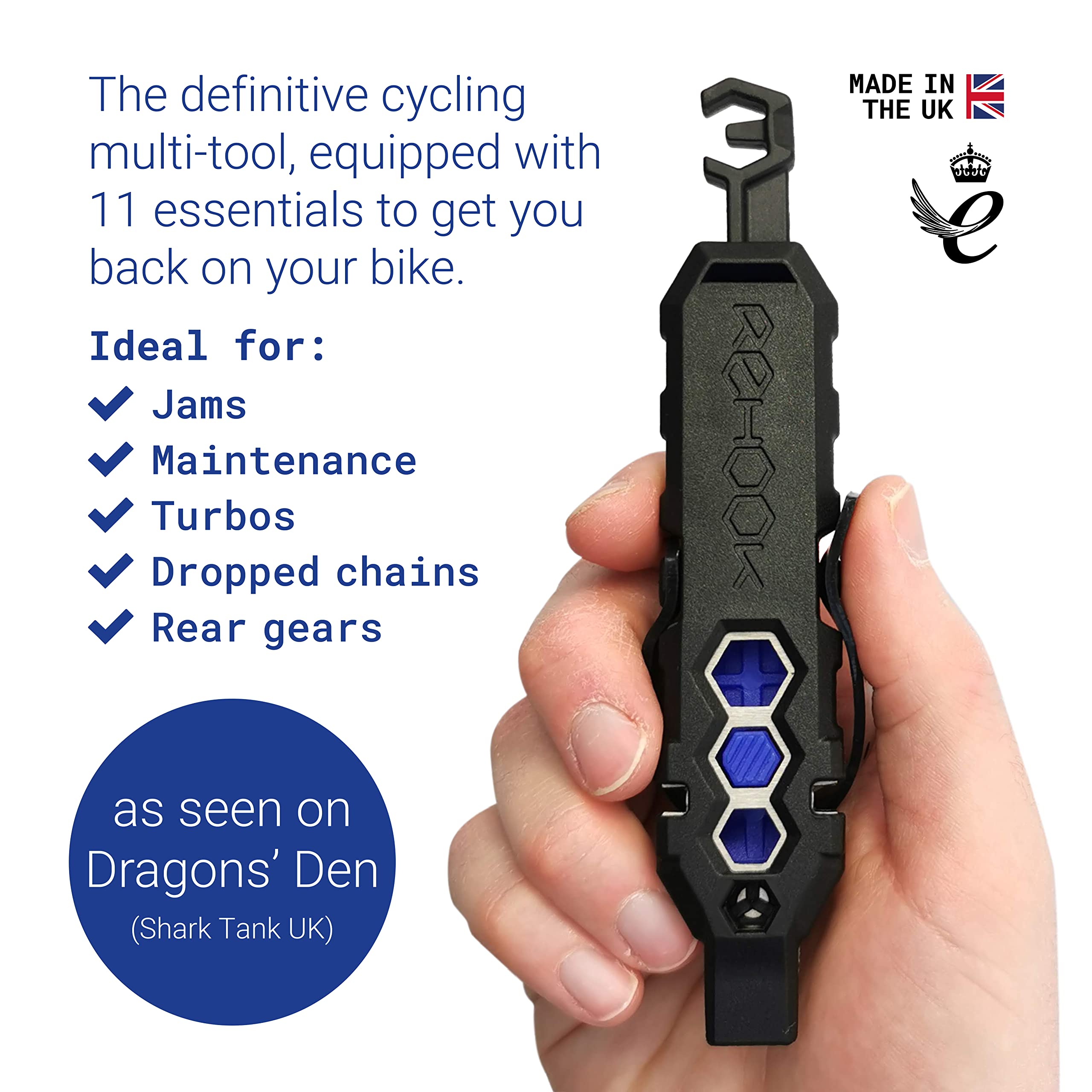 Rehook Emergency Bike Repair Kit - Lightweight Cycling Multi Tool with Bike Pump, Tire Levers & Glueless Puncture Patches | Portable Bicycle Maintenance Kit for Road & Mountain Bikes | Perfect for Commuting, Touring & Trail Rides