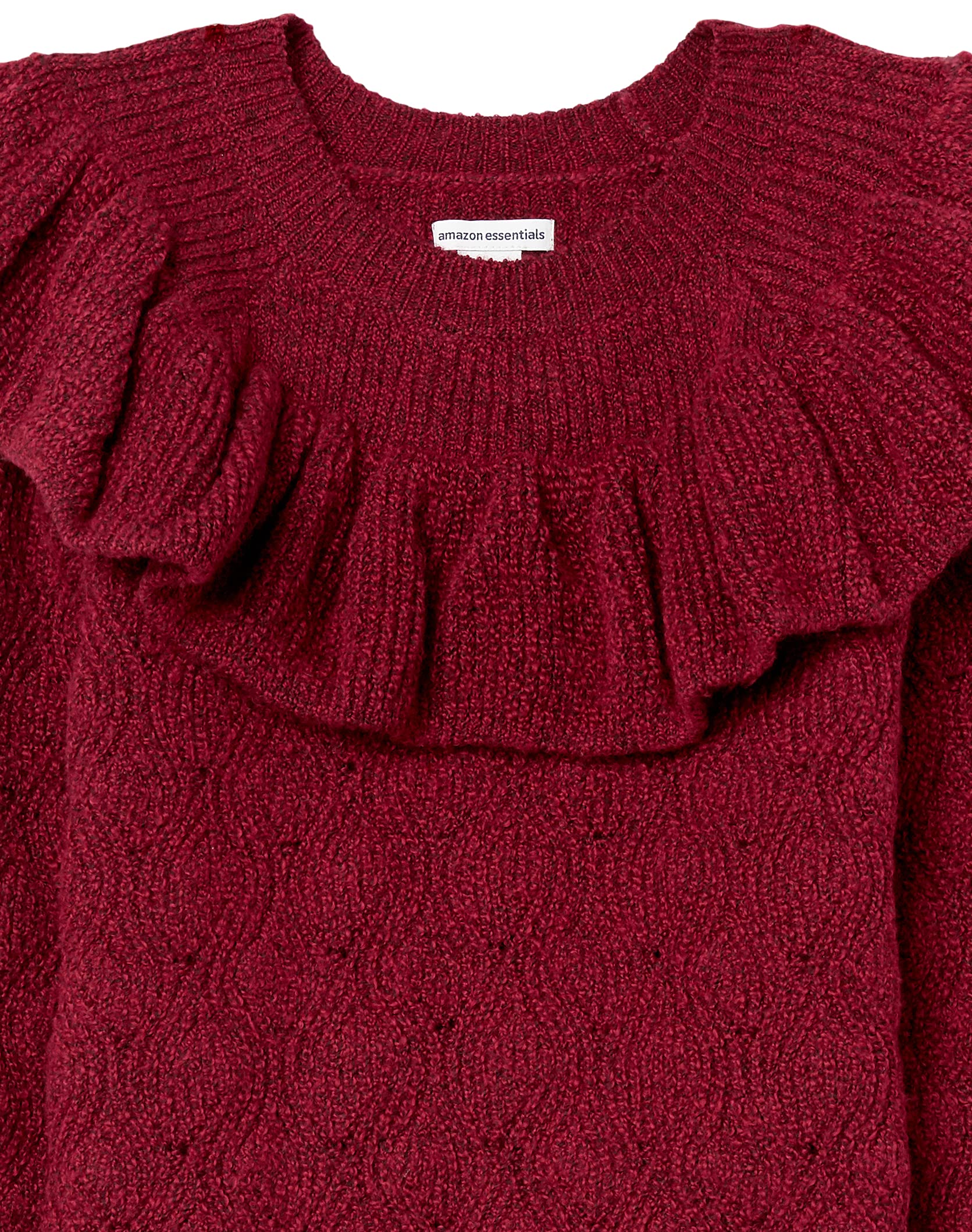 Amazon Essentials Girls & Toddlers' Soft Touch Ruffle Sweater - Cozy Knit Cardigan for School, Playdates & Family Photos | Cute Winter & Fall Outerwear
