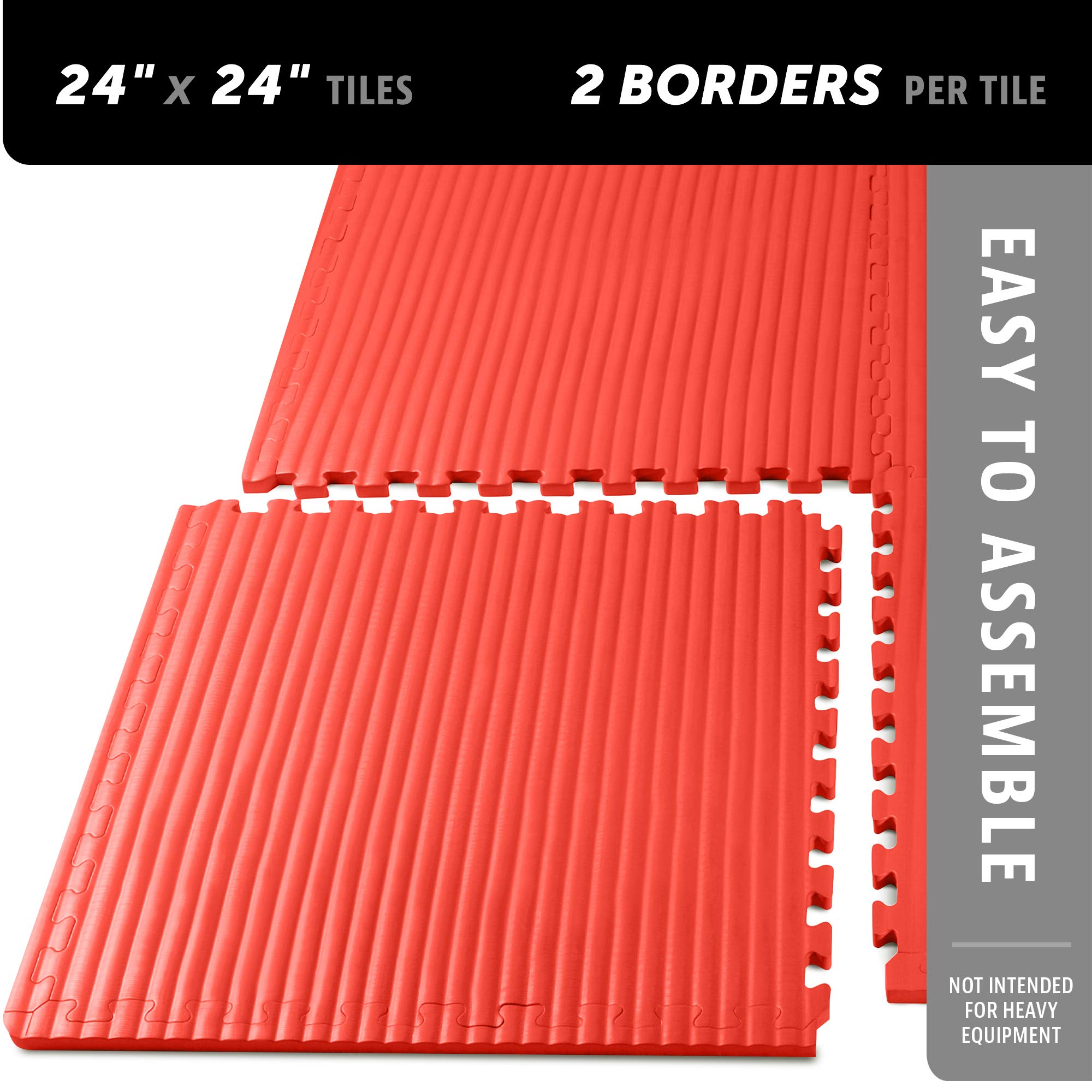 3/4 Inch Thick EVA Foam Interlocking Exercise Mats - Martial Arts, MMA, Home Gym & Anti-Fatigue Floor Tiles (24