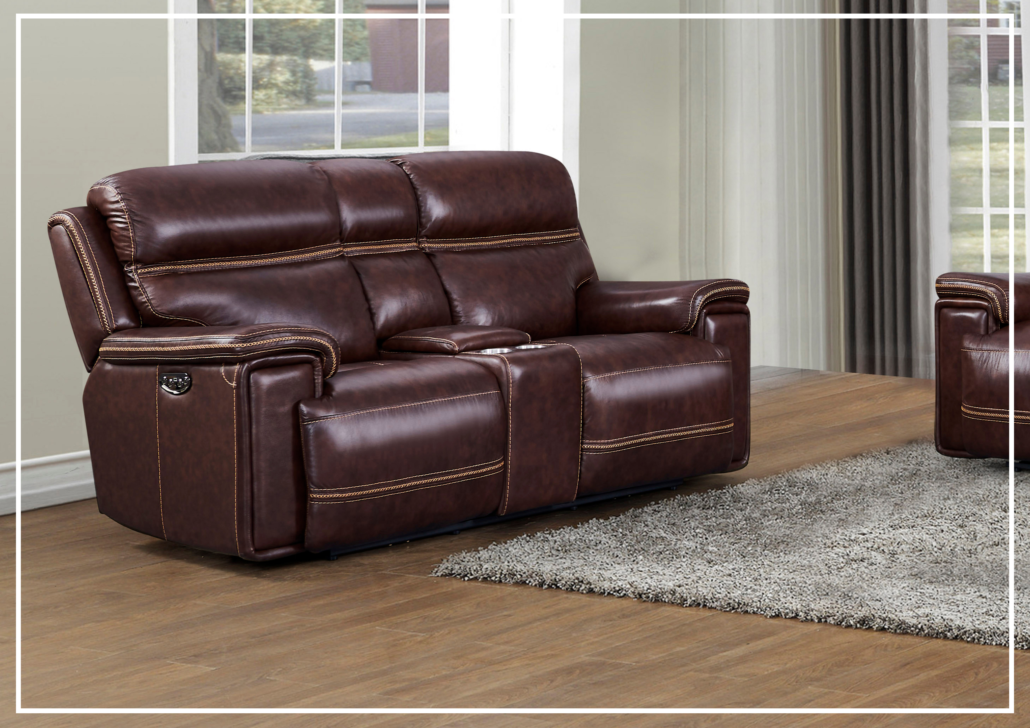 Gio Italia Fabiano Power Reclining Leather 2-Seater Sofa - Modern Living Room Furniture for Home Theater & Relaxation