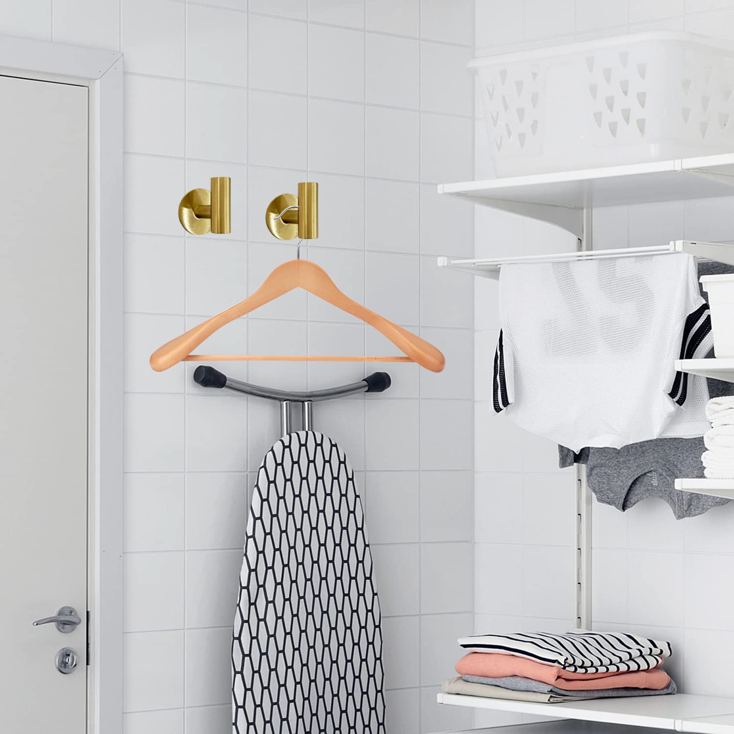 Heavy Duty Stainless Steel Adhesive Hooks - Waterproof Wall Hooks for Bathroom, Kitchen, Shower - Strong Hold for Towels, Robes, Plants & Home Organization