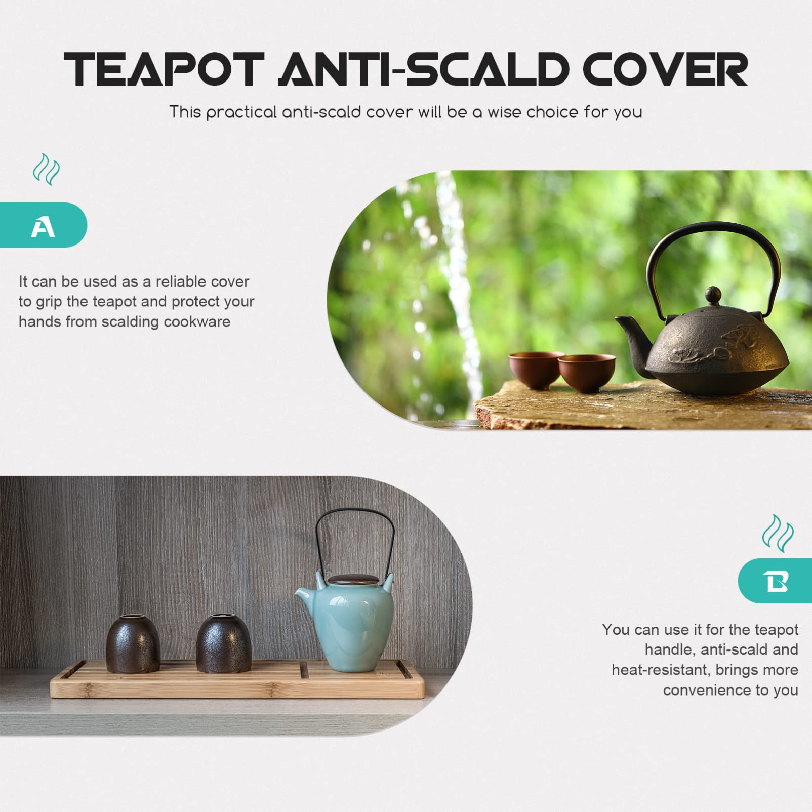 FAVOMOTO Anti-Scald Teapot Handle Cover - Heat Resistant Kitchen Gloves for Cooking & Tea Making
