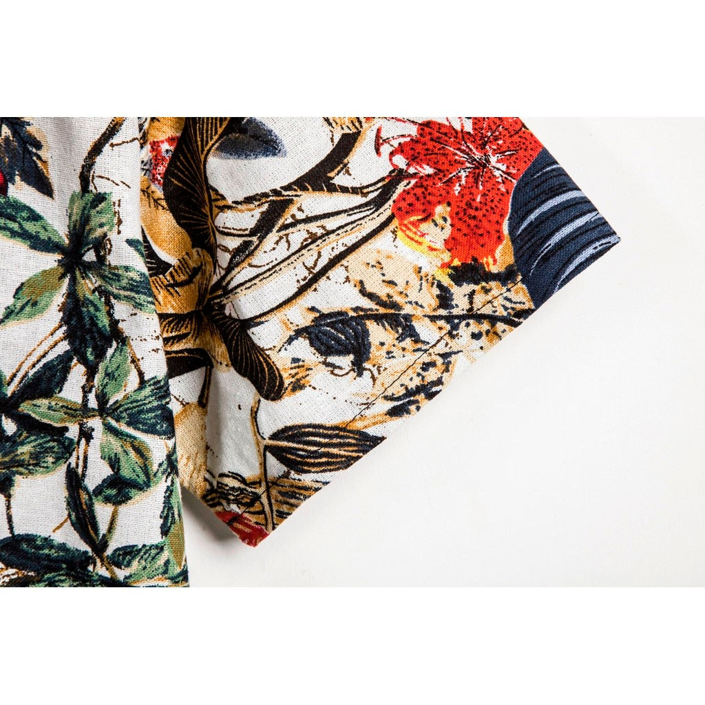 Antonio's Hawaiian Printed Shirt for Men - Tropical Floral Aloha Shirt, Breathable Short Sleeve Button Down - Perfect for Beach Vacation, Luau Party & Summer Outings