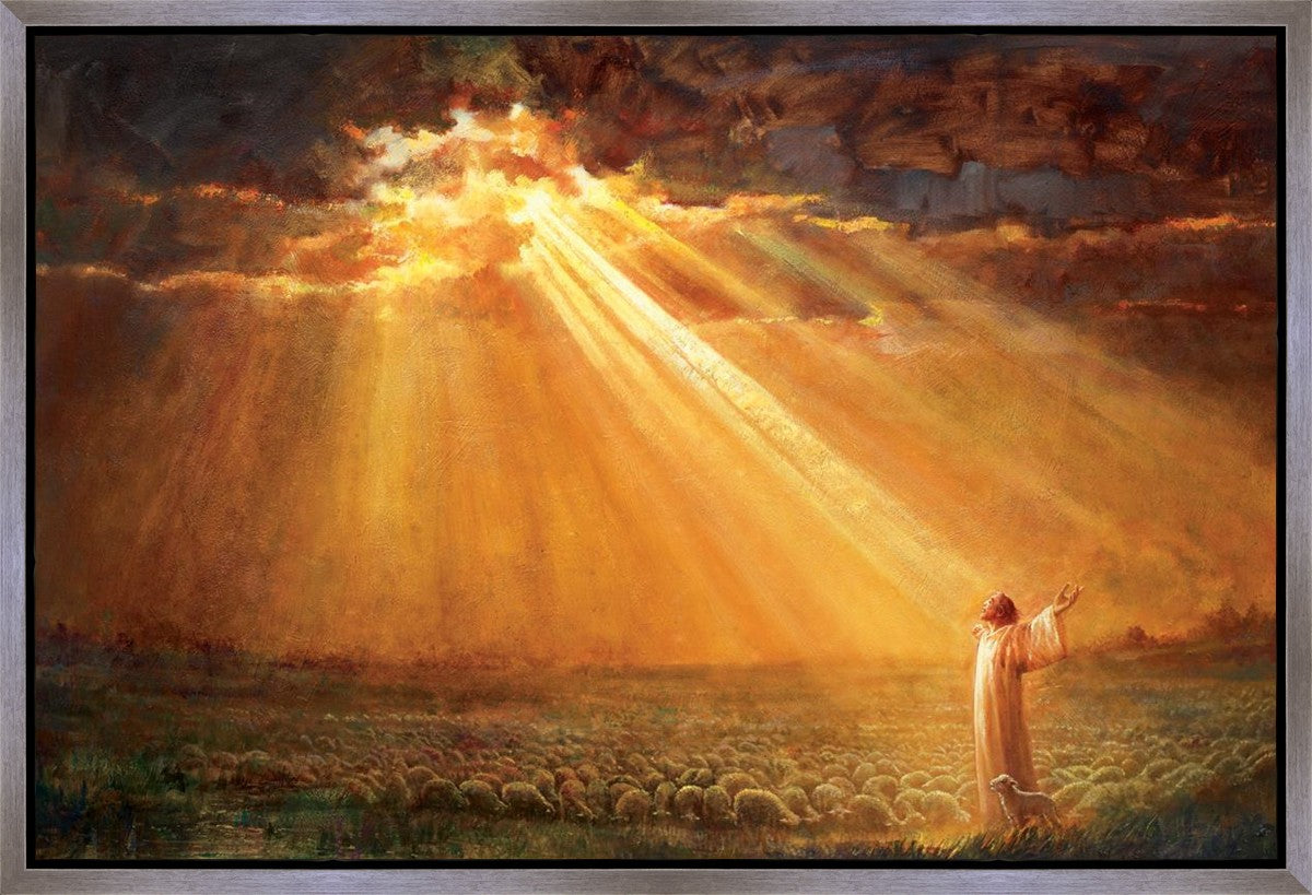 Rejoice in His Light Christian Wall Art - Gallery Wrap Canvas Print for Home & Church Decor - Perfect for Living Room, Bedroom, and Prayer Space