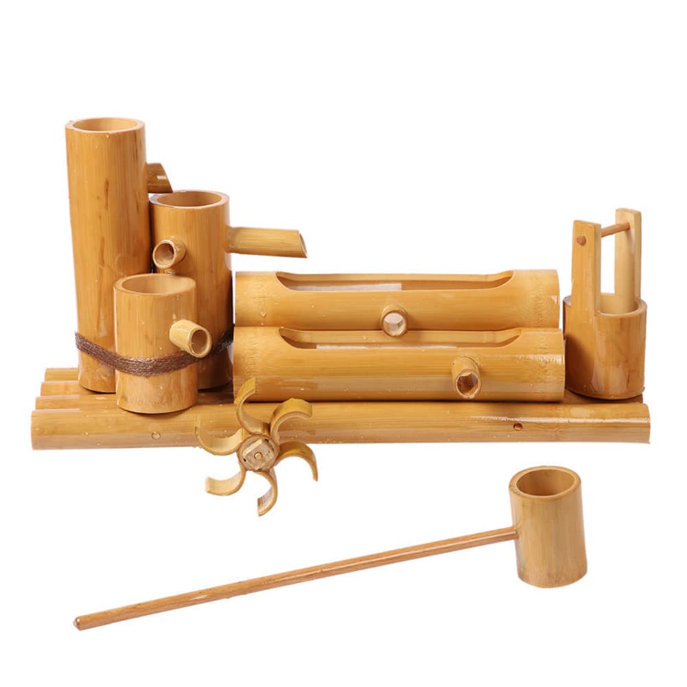 Bamboo Water Fountain with Recycling Feature - 30cm Feng Shui Garden Decor for Home, Office & Landscaping | Perfect for Zen Gardens, Patio Decor & Indoor Relaxation Spaces