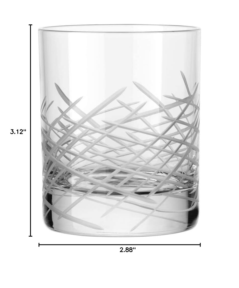 Libbey 9034/69477 Modernist Crosshatch 9 Ounce Rocks Glasses - Set of 24 for Cocktails, Whiskey, Bourbon & Home Bar Use