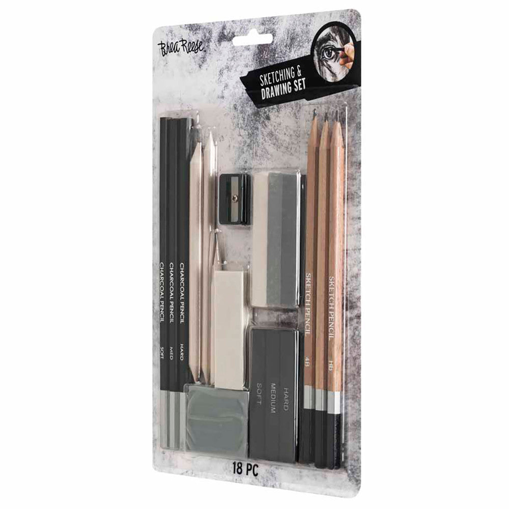 Brea Reese 18-Piece Beginners Sketch & Draw Art Set - Premium Drawing Kit for Artists & Students - Perfect for Sketching, Doodling & Art Classes