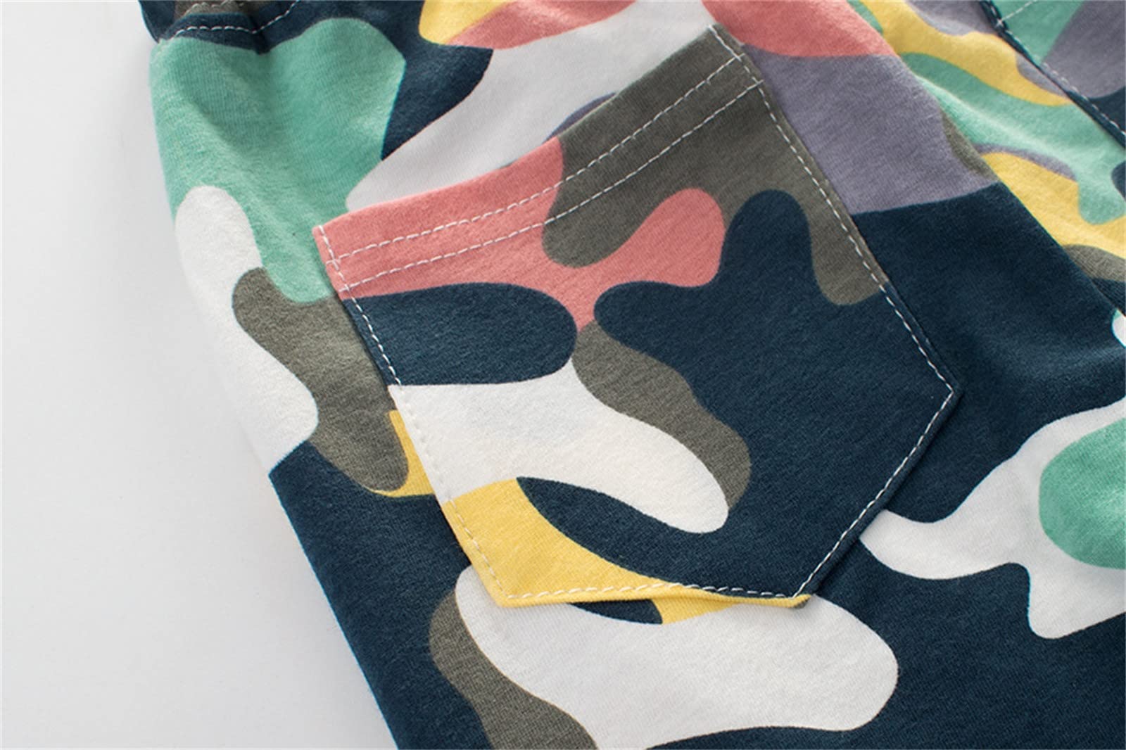 **Boys' Dinosaur Camo Jogger Shorts - Cotton Summer Active Shorts with Pockets for Toddlers & Kids | Playtime, Outdoor Adventures & Casual Wear**