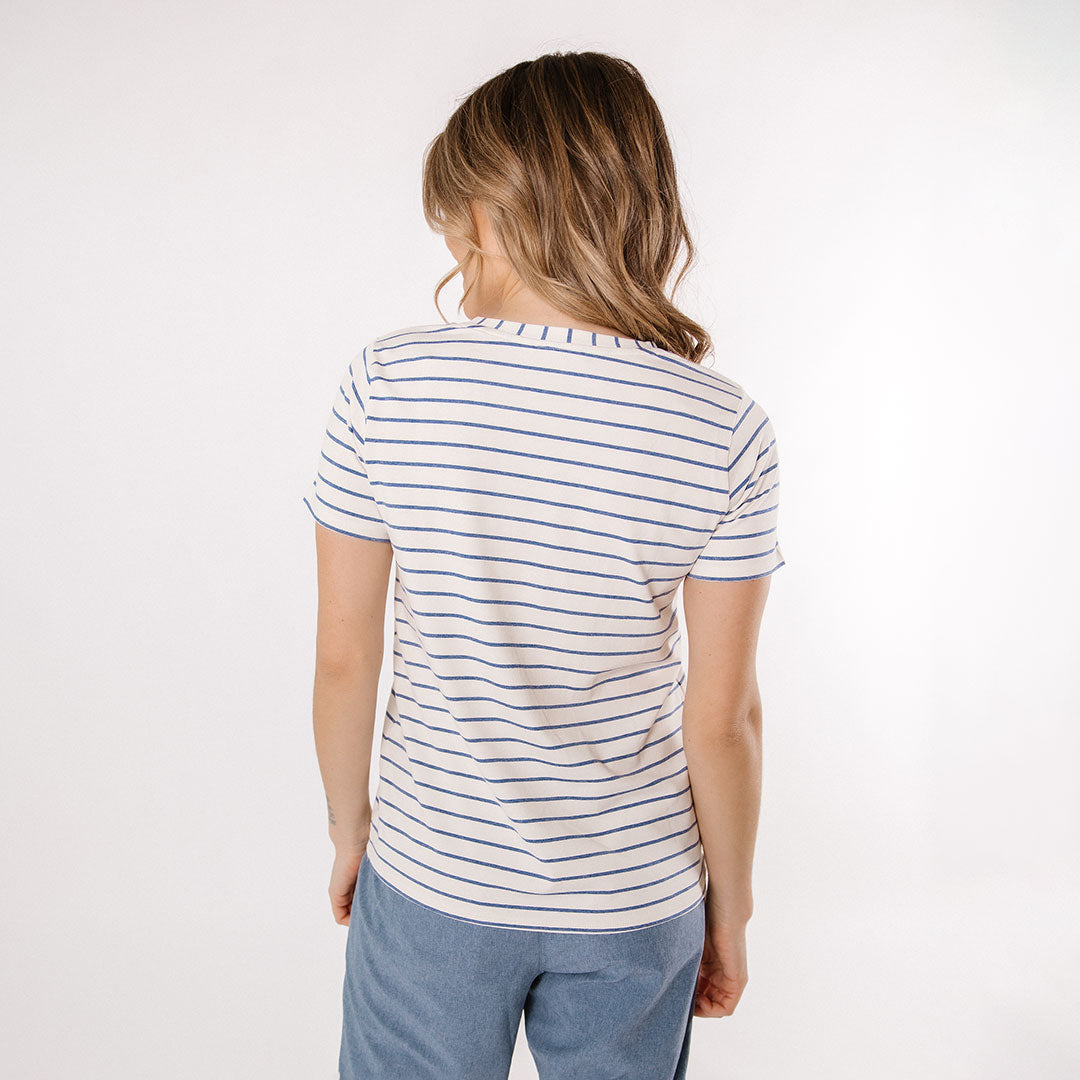 Venice Stripe Basic Tee - Soft Cotton T-Shirt for Men & Women | Casual Wear, Layering & Everyday Outfits