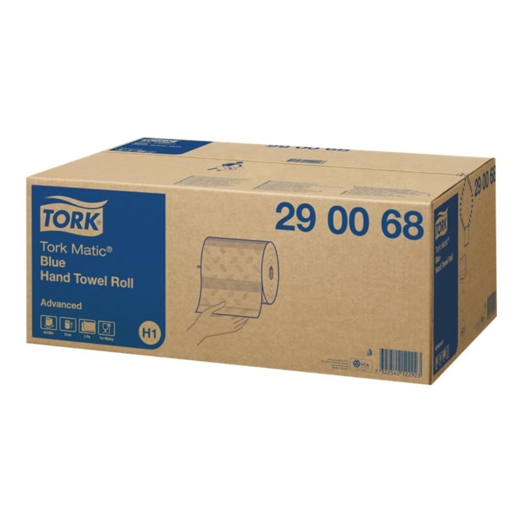 Premium Tork Hand Towel Matic Advanced Roll - 2-Ply, 612 Sheets per Roll, Blue (Pack of 6 Rolls) | Ideal for Restrooms, Kitchens & High-Traffic Commercial Spaces