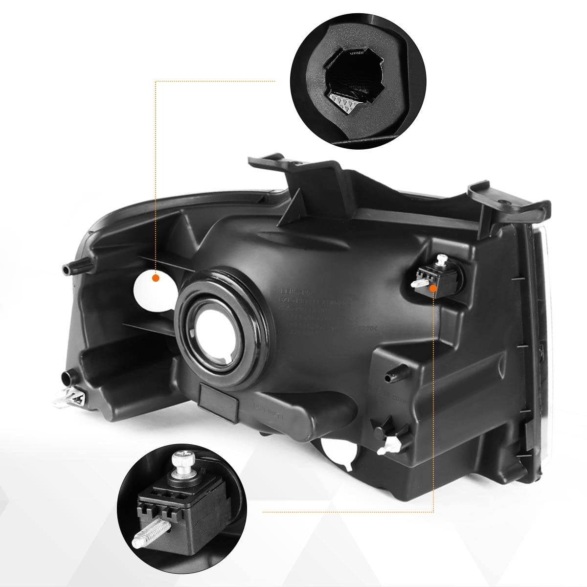 PM PERFORMOTOR Headlights Assembly Compatible with 2007-2014 Ford Expedition - Pair of Smoked Lens Headlamps with Clear Corner - Perfect for Night Driving & Off-Road Adventures