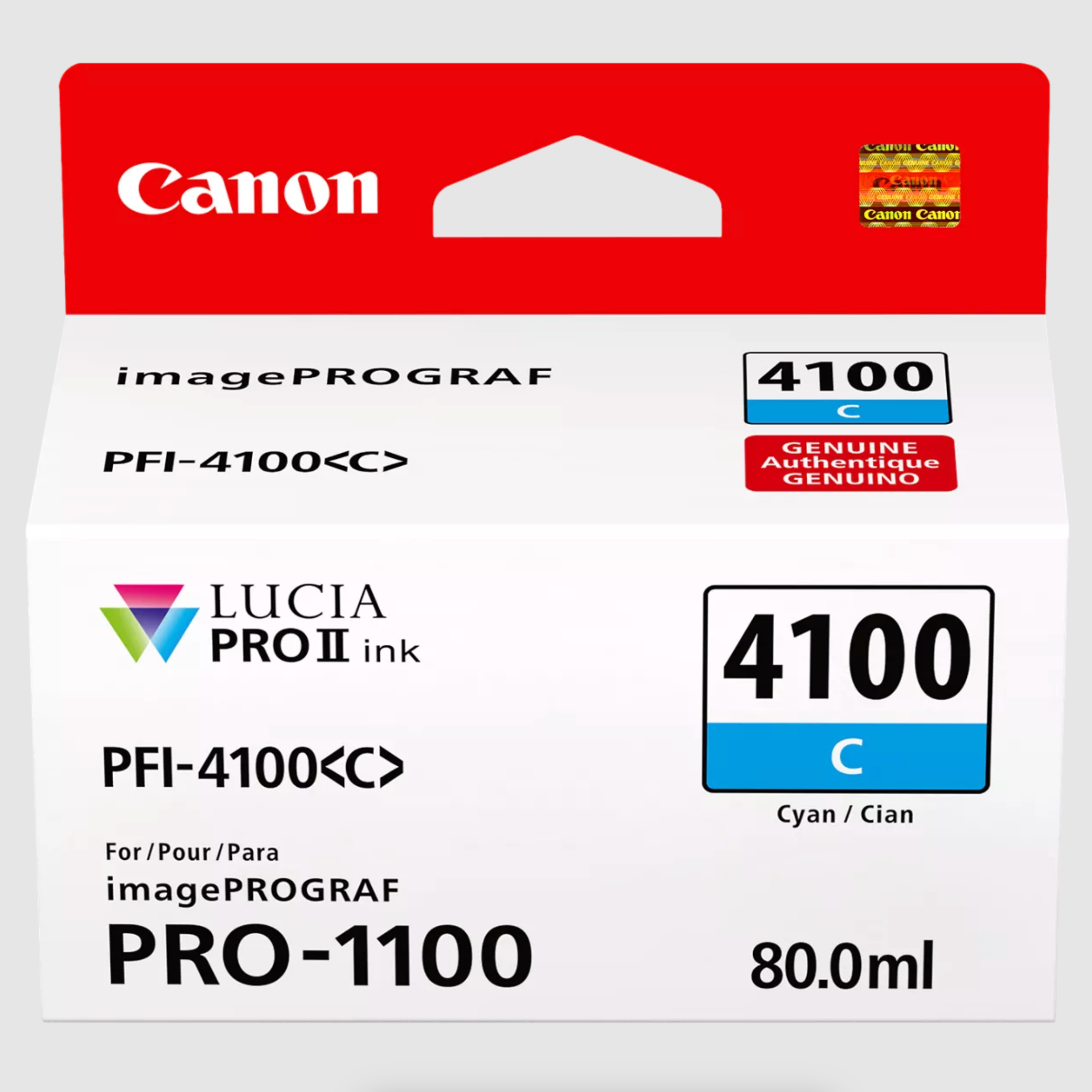 Canon PFI 4100 Cyan Pigment Ink Tank (80mL) for PRO 1100 Printer | High-Quality Photo Printing Ink | Perfect for Professional Photography, Fine Art Prints & Graphic Design Projects