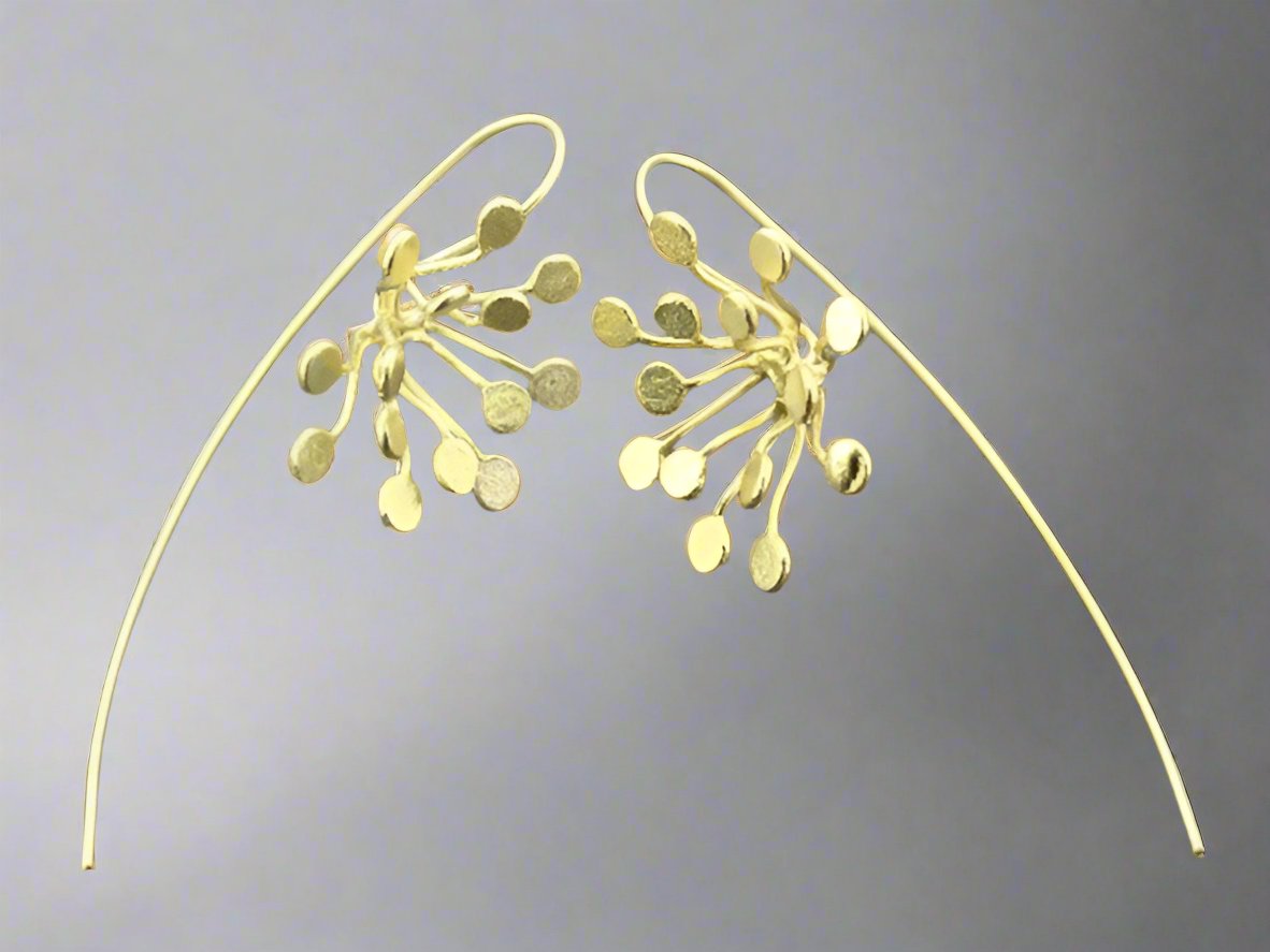 22K Gold Over Silver Branching Coral Pendant - Elegant Ocean-Inspired Jewelry for Beach Weddings & Boho Fashion