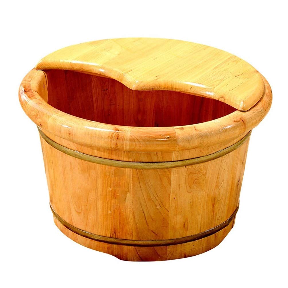 Premium Solid Wood Foot Bath Massager Tub - Natural Wooden Foot Spa Bucket for Relaxation, Sauna & Aromatherapy | Perfect for Home Use, Pedicures & Stress Relief