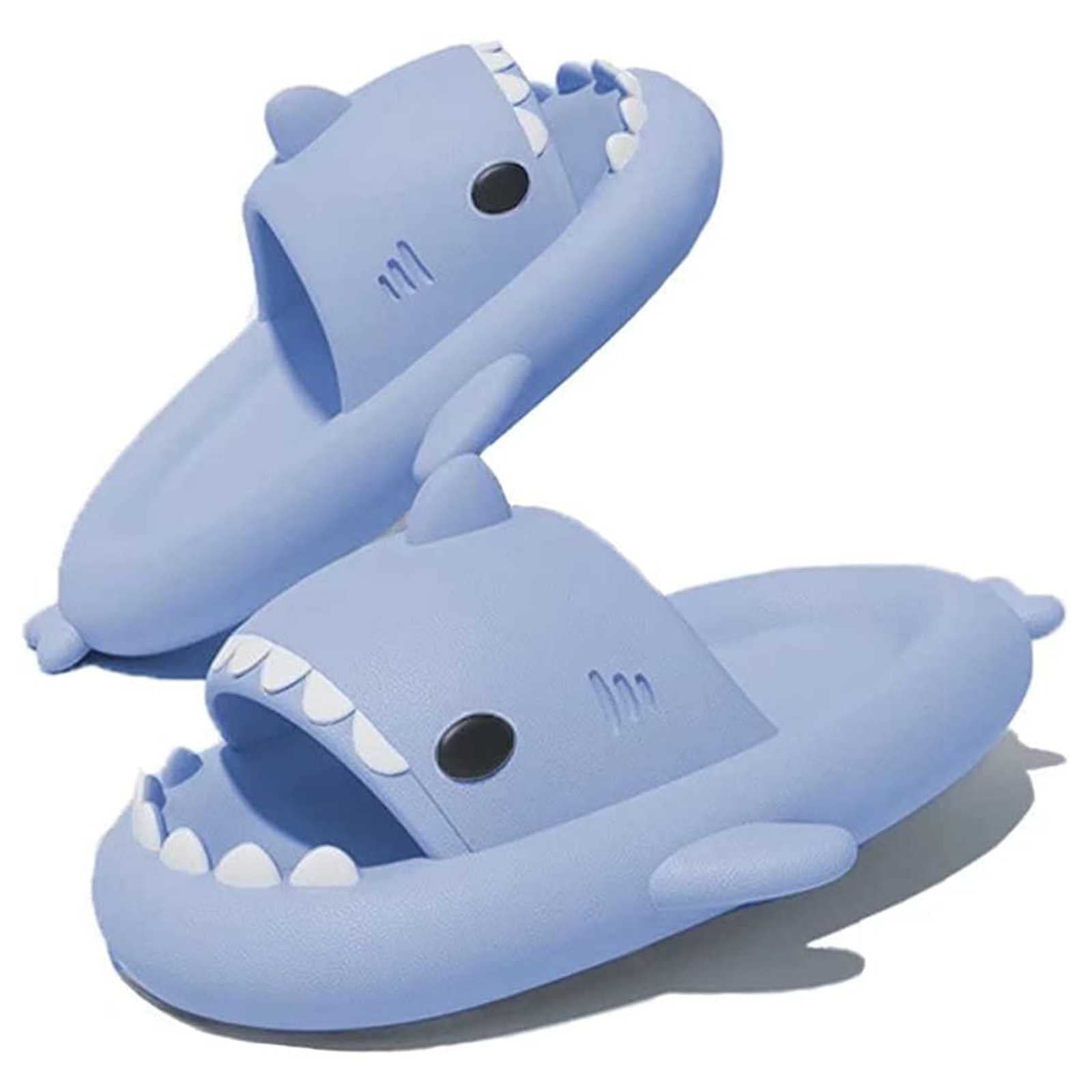 Cute Shark Slippers for Women & Men - Non-Slip Open Toe Slides, Summer Beach Sandals, Bathroom House Shoes for Pool Party & Indoor Outdoor Use