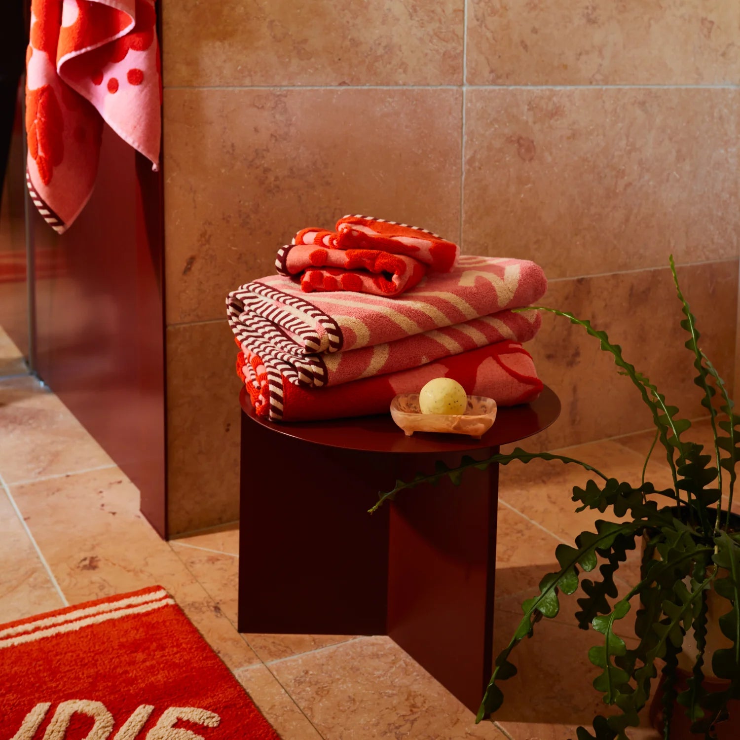 Premium Florence Hand Towel Set - Soft & Absorbent Cherry Pattern Bath Towels for Kitchen, Bathroom & Guest Use