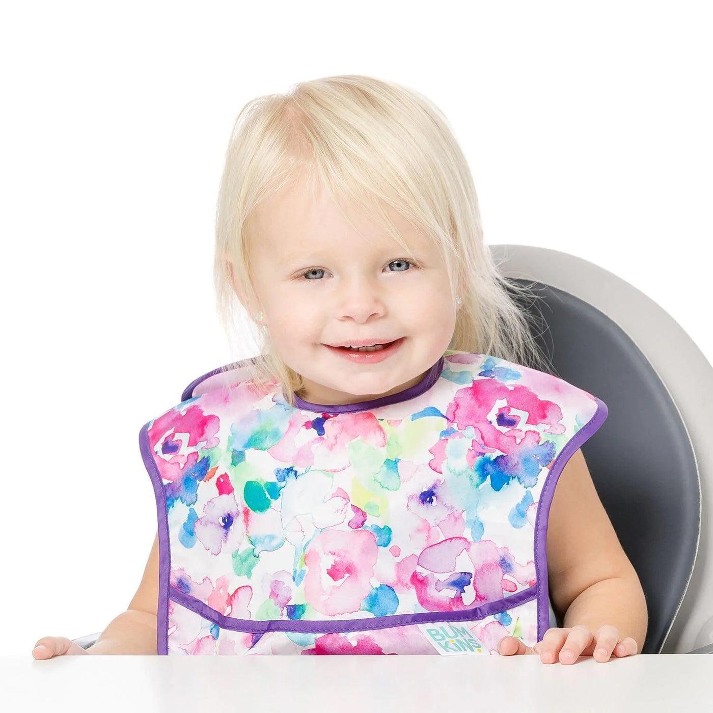 Bumkins SuperBib 3-Pack - Waterproof Baby Bibs for Messy Eaters | Wild & Free Design | Ideal for Feeding, Weaning & Toddler Mealtime