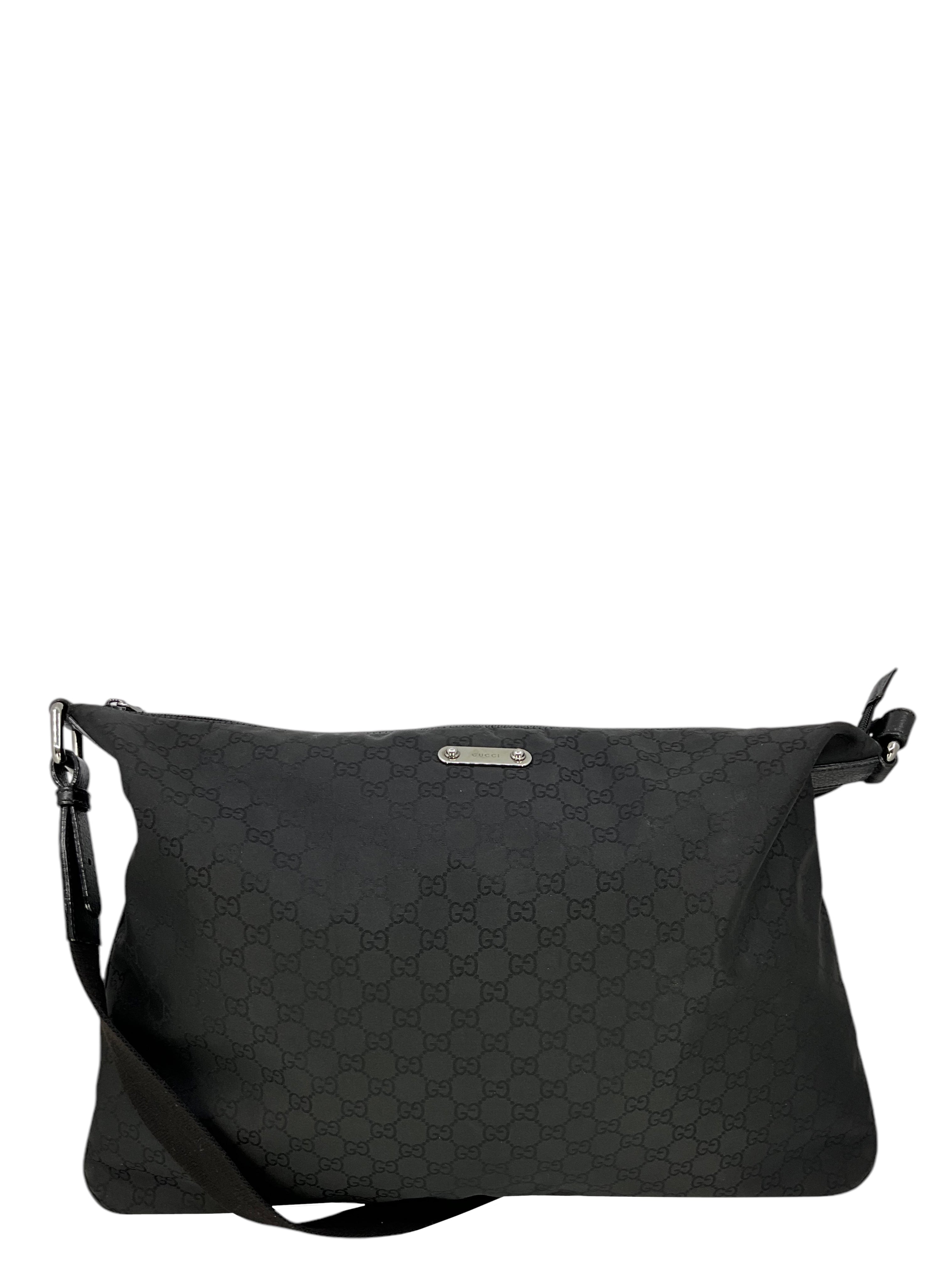 Gucci GG Monogram Canvas Large Flat Messenger Bag for Women - Stylish Crossbody Shoulder Bag for Work, Travel & Daily Use