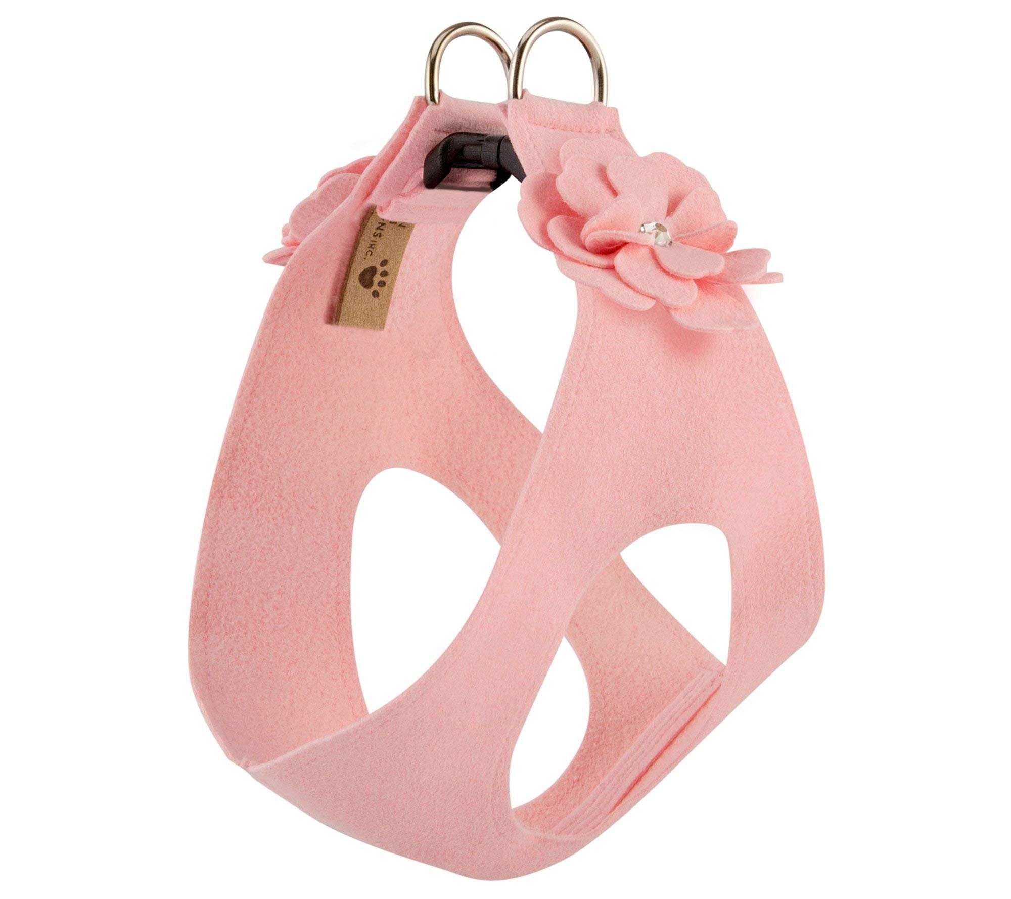 Premium Ultrasuede Dog Harness - Susan Lanci Designs Tinkies Garden Flower Step-in Harness for Small Dogs, Puppy Pink, Medium | Comfortable & Stylish Pet Accessory for Walking, Training, Outdoor Adventures