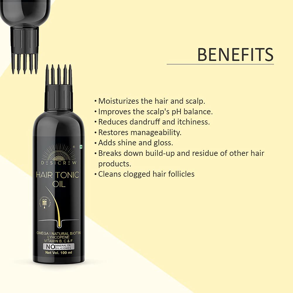 Cold-Pressed Amla & Hair Tonic Oil Combo - 100ml x 2 for Hair Growth, Moisturizing & Healing - Skin, Scalp & Eyelash Care with Applicator - Perfect for Daily Hair Treatment & Damaged Hair Repair