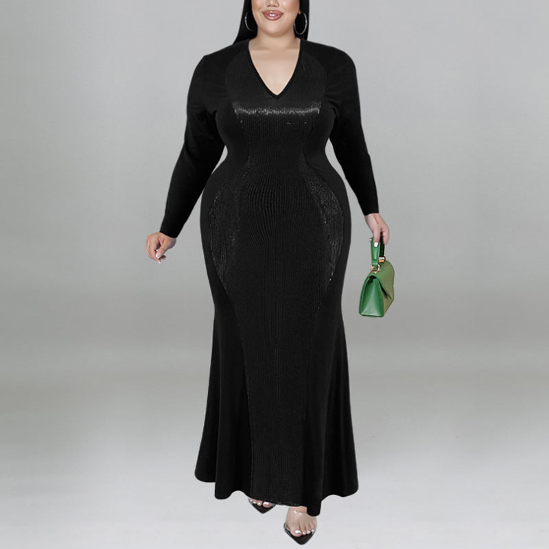 Elegant Long Sleeve Beaded Evening Dress for Women - Perfect for Parties, Weddings & Special Occasions