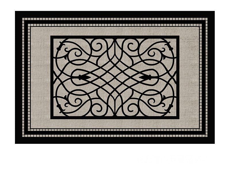 Modern Black Abstract Area Rugs - Non-Slip Dining Room & Living Room Carpet - Contemporary Sofa & Bedroom Rug - Office Floor Mat for Home Decor (Perfect for Sofa, Bedside & Workspace)