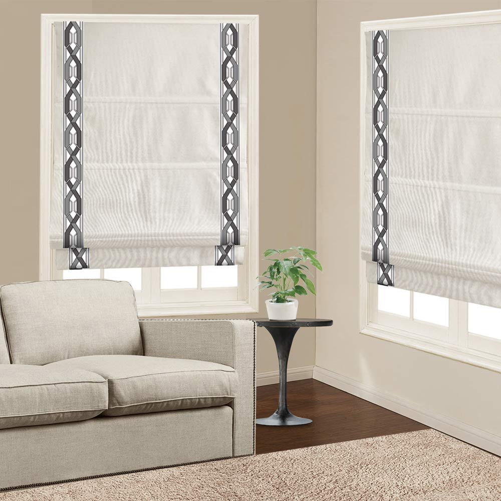 Premium Blackout Roman Shades for Windows & Doors - Custom Washable Fabric Window Blinds | Light Blocking Shades for Bedroom, Living Room, French Doors & Kitchen Windows (6 Color Options)