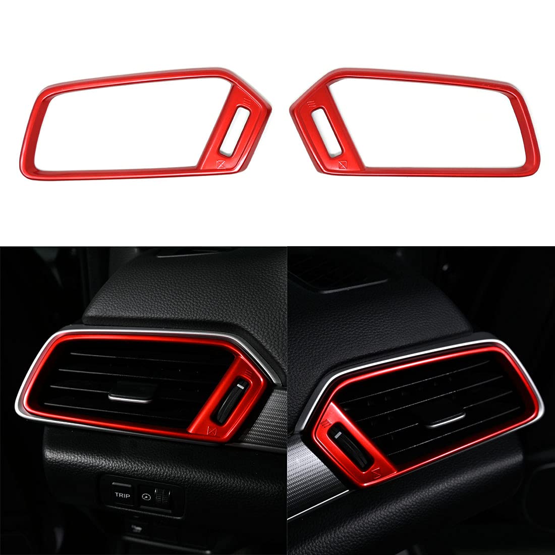 GZXinWei Red Interior Trim Kit for Honda Accord 10th Gen (2018-2021) - Dashboard Side Air Vent Frame Cover Sticker Accessories | Car Interior Decoration & Customization Upgrade