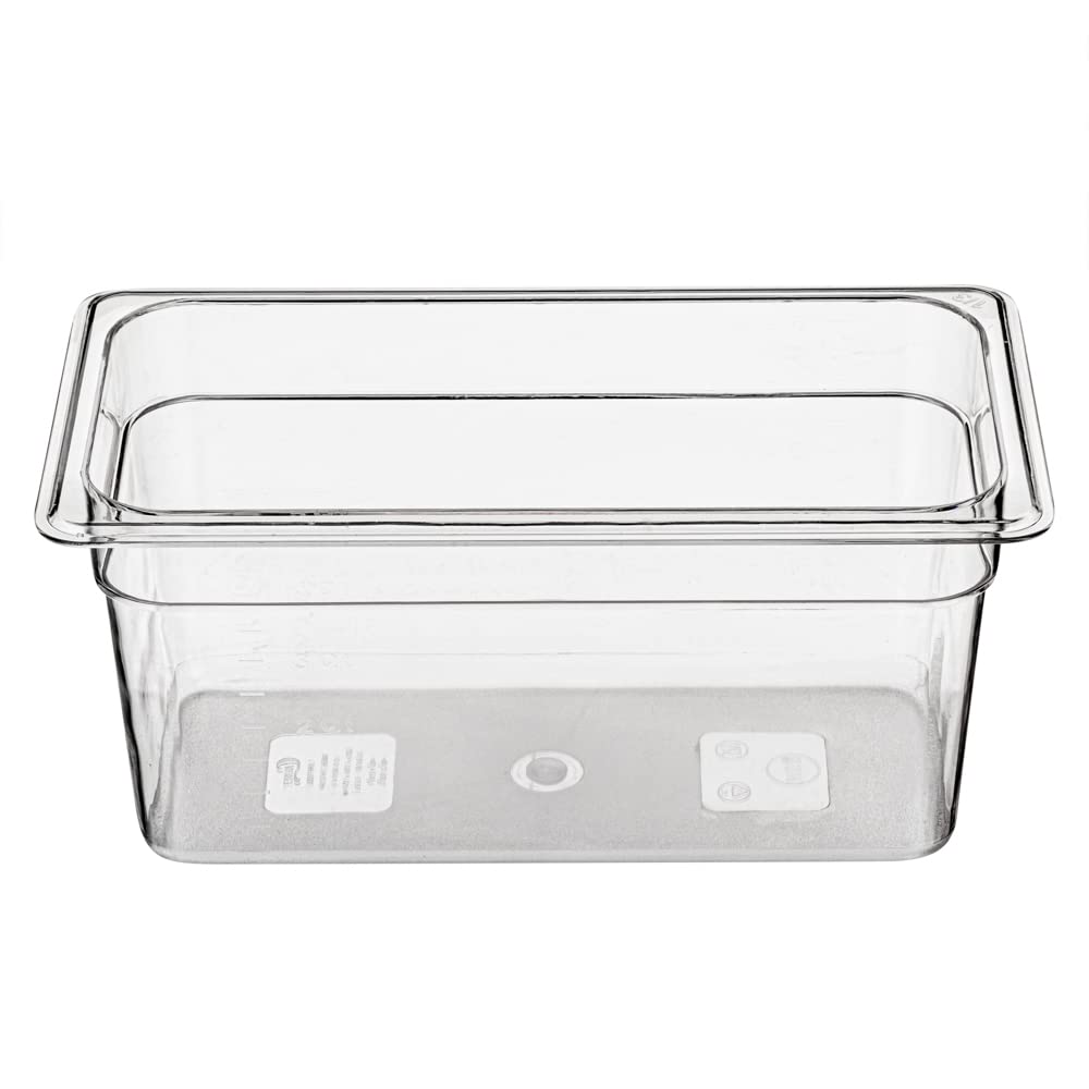 Restaurantware 1/3 Size Food Storage Containers - 10 Pack 6 Inch Deep Rectangle Proofing Boxes with Graduated Measurements | Clear Plastic Food Grade Containers | Dishwasher Safe | Lids Sold Separately | Perfect for Baking, Meal Prep & Commercial Kitchen Storage