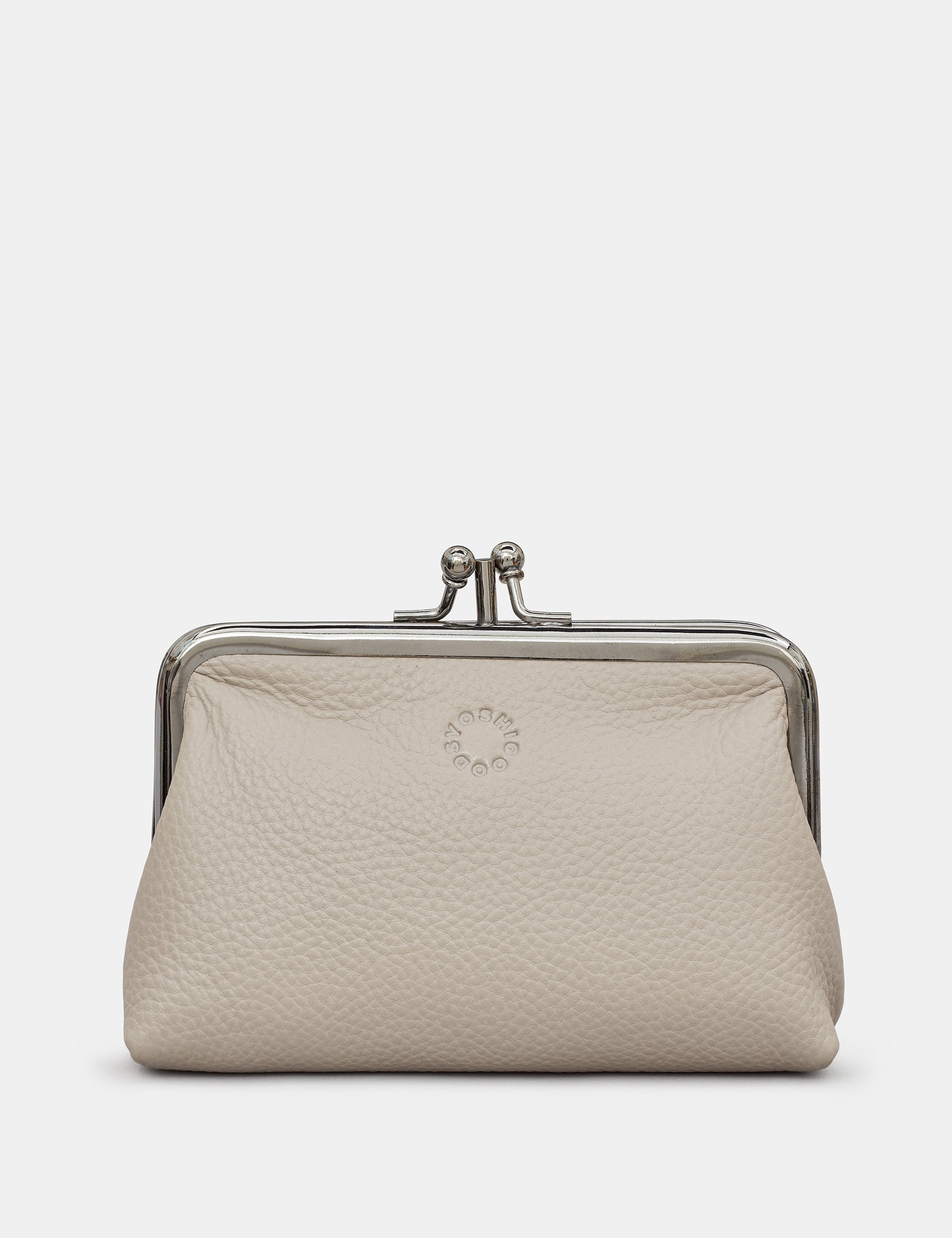 Stylish Warm Grey Leather Aubrey Frame Purse for Women - Elegant Crossbody Bag with Adjustable Strap, Perfect for Work, Date Night & Travel Accessories