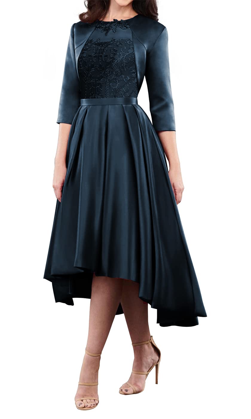 Elegant Mother of The Bride Dresses with Jacket - Short Lace Prom Dress & Satin Formal Evening Gowns for Wedding, Cocktail Party & Special Occasions