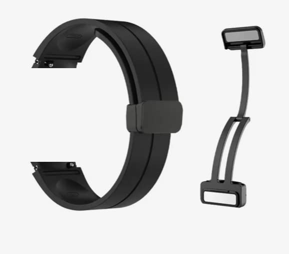 MELFO Magnetic Folding Buckle Smart Watch Strap - Soft Silicone Replacement Band Compatible with Noise Colorfit Pulse Grand Smartwatch | Perfect for Workouts, Running & Daily Wear