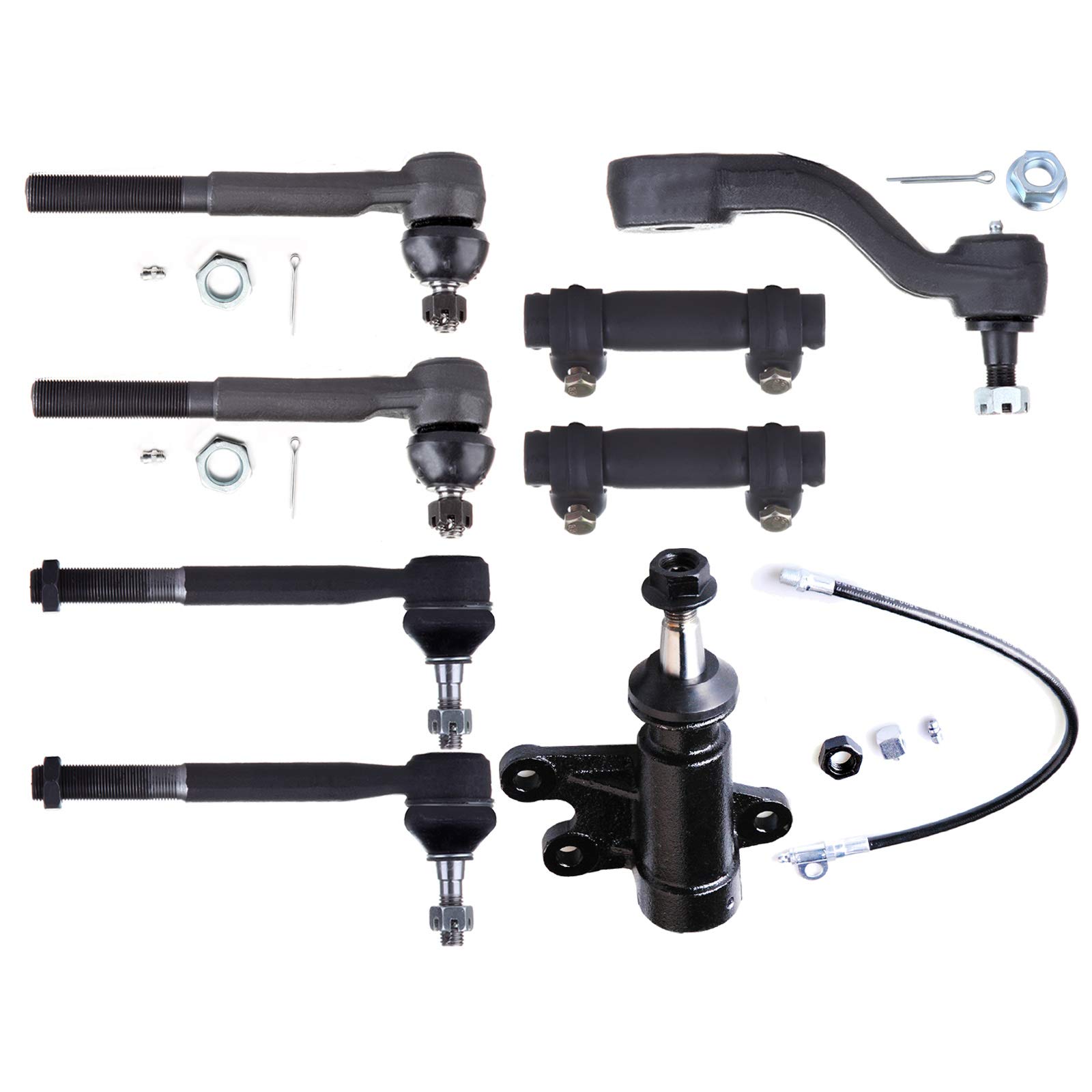 OCPTY - 9-Piece Suspension Kit for Chevy C1500 C2500 C3500 Suburban Tahoe & GMC Yukon RWD - Includes Inner/Outer Tie Rod Ends, Adjusting Sleeves, Idler/Pitman Arms - Perfect for Off-Roading, Towing & Heavy-Duty Use
