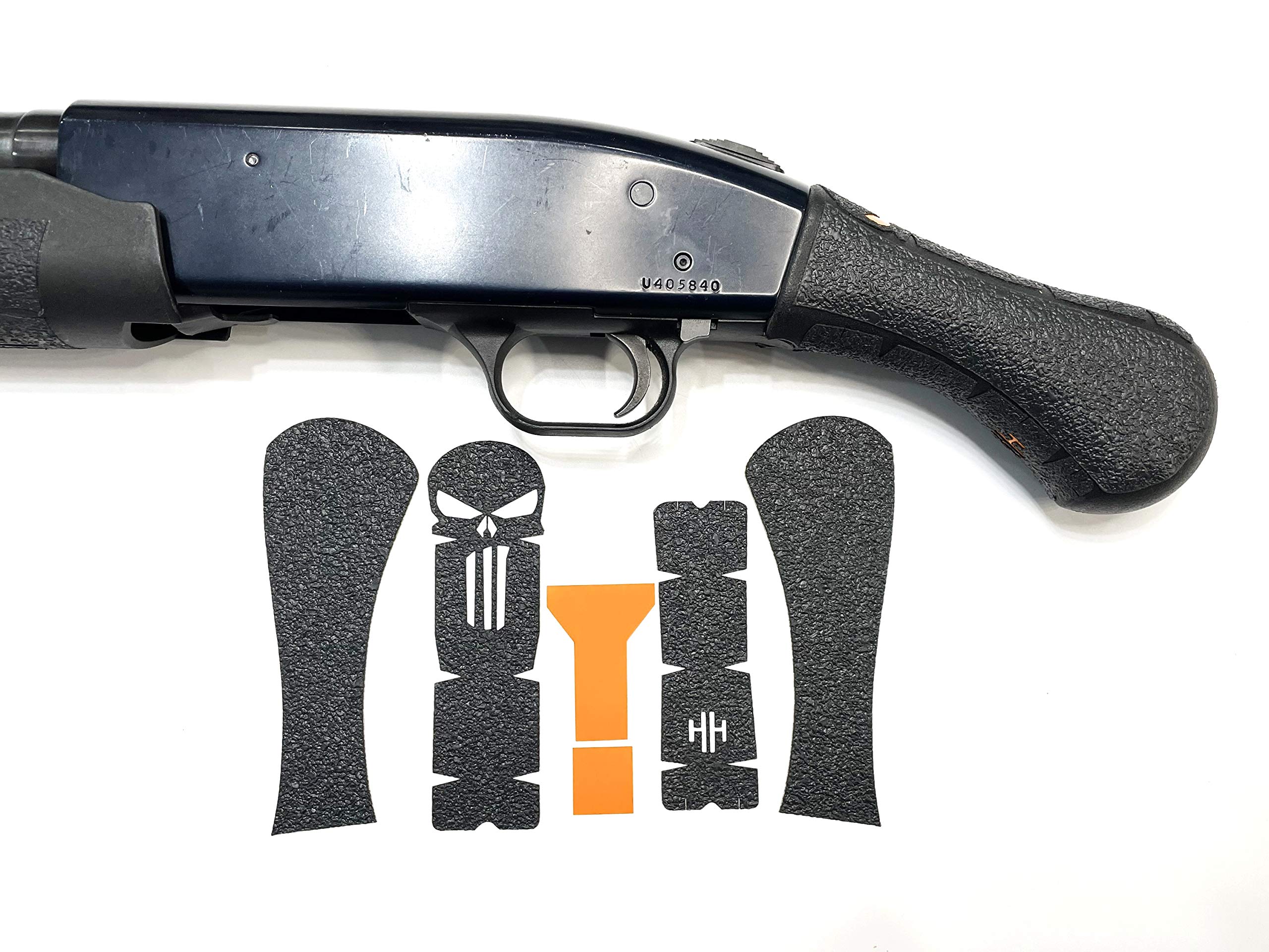 Shockwave Skull Grip Tape Enhancement with Orange Insert - Non-Slip Handleitgrips for Firearms, Tactical Gear & Outdoor Activities