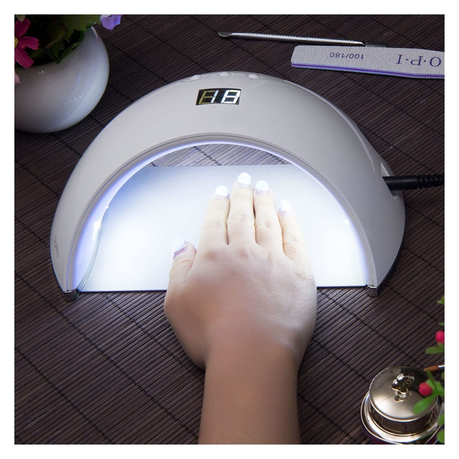 48W UV LED Nail Dryer with Auto Sensor - Smart Double Light Manicure Lamp for Gel Polish & Nail Art (Pink) | Perfect for Salon & Home Nail Care
